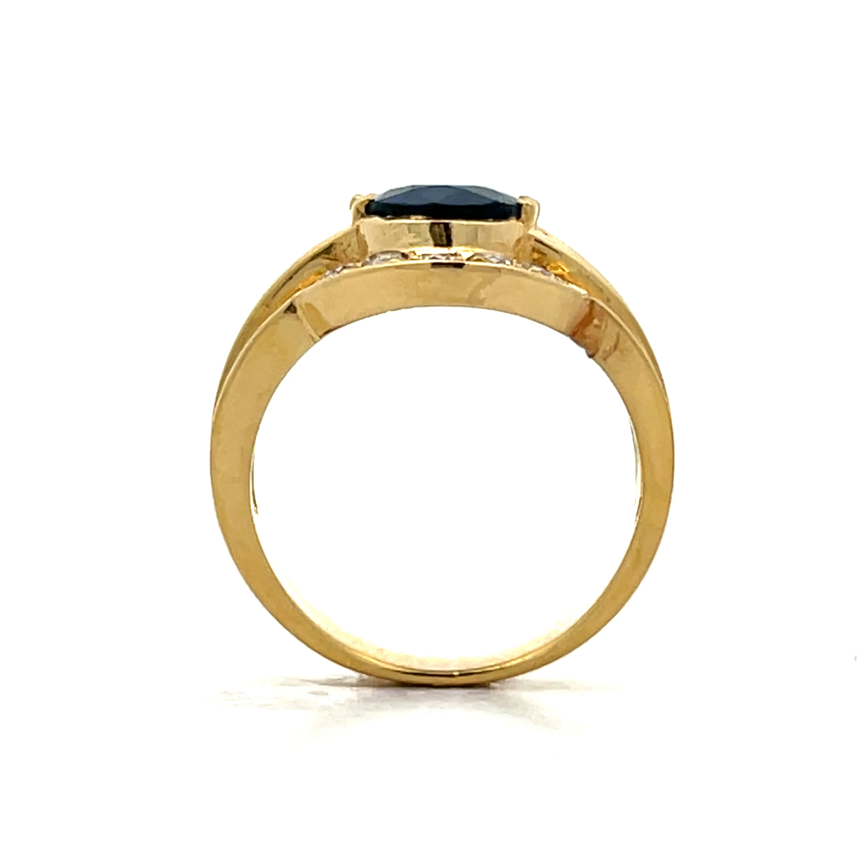 2.35 Oval Sapphire Cocktail Ring in 18k Yellow Gold - Image 4