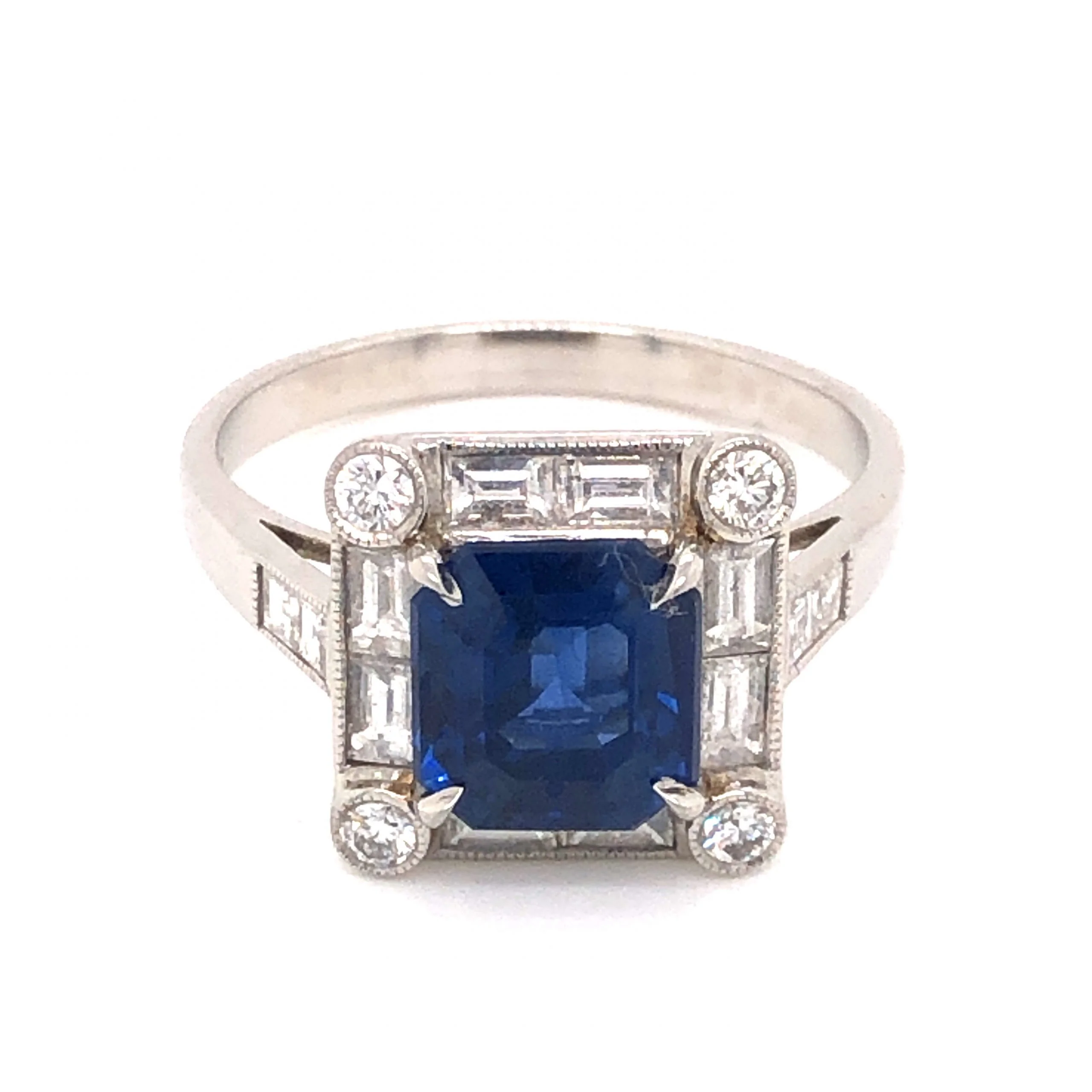 2.35 Sapphire & Diamond Engagement Ring in Platinum