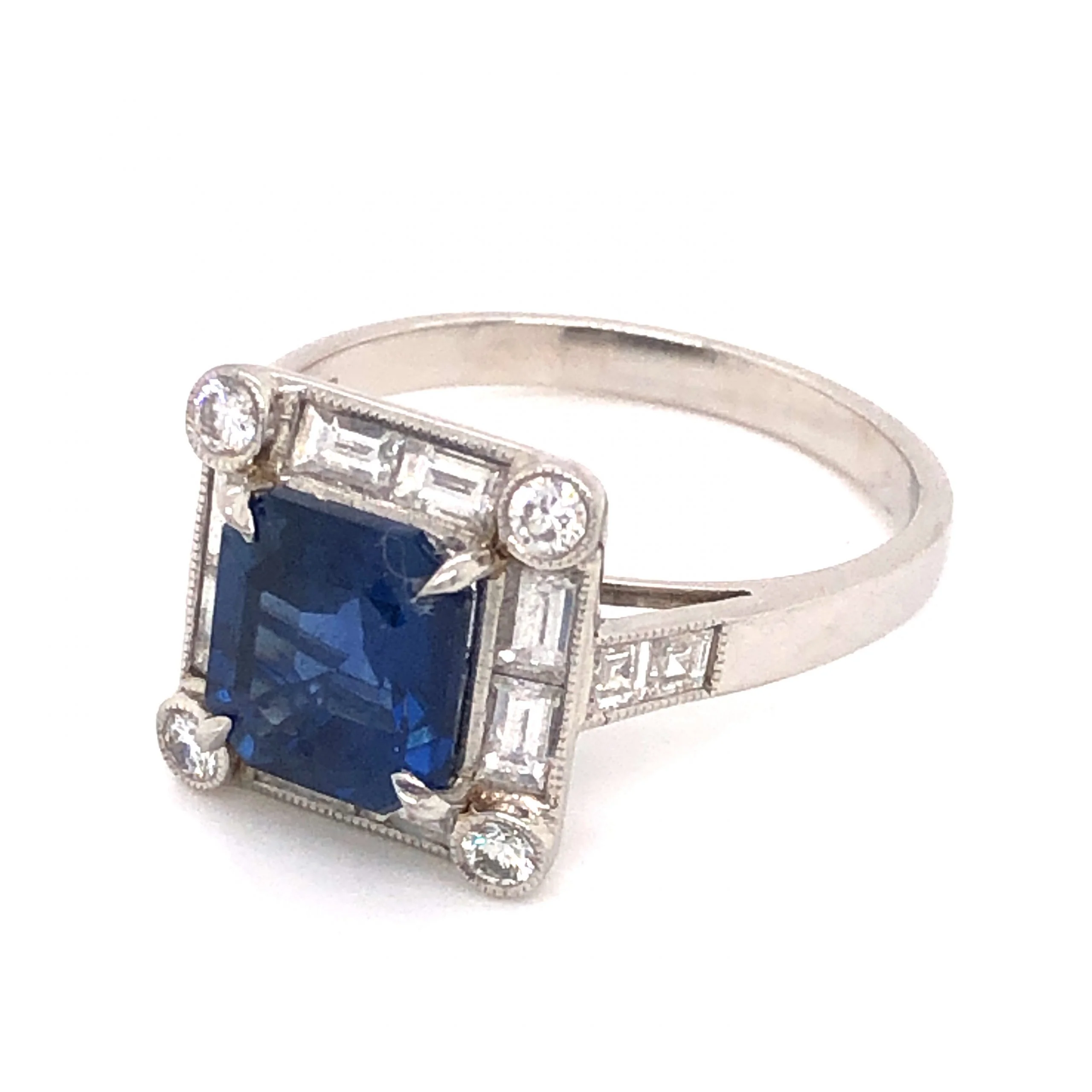 2.35 Sapphire & Diamond Engagement Ring in Platinum - Image 2