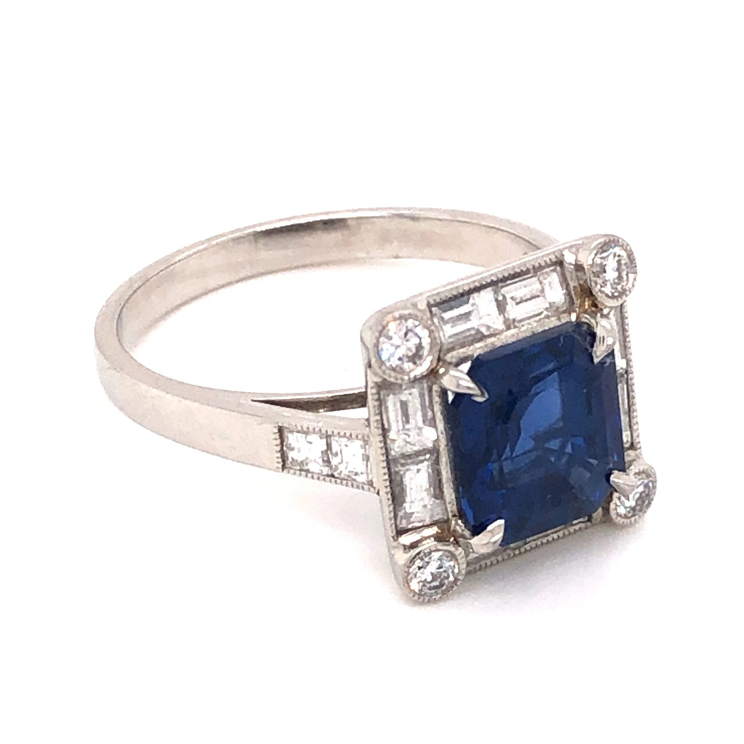 2.35 Sapphire & Diamond Engagement Ring in Platinum - Image 3