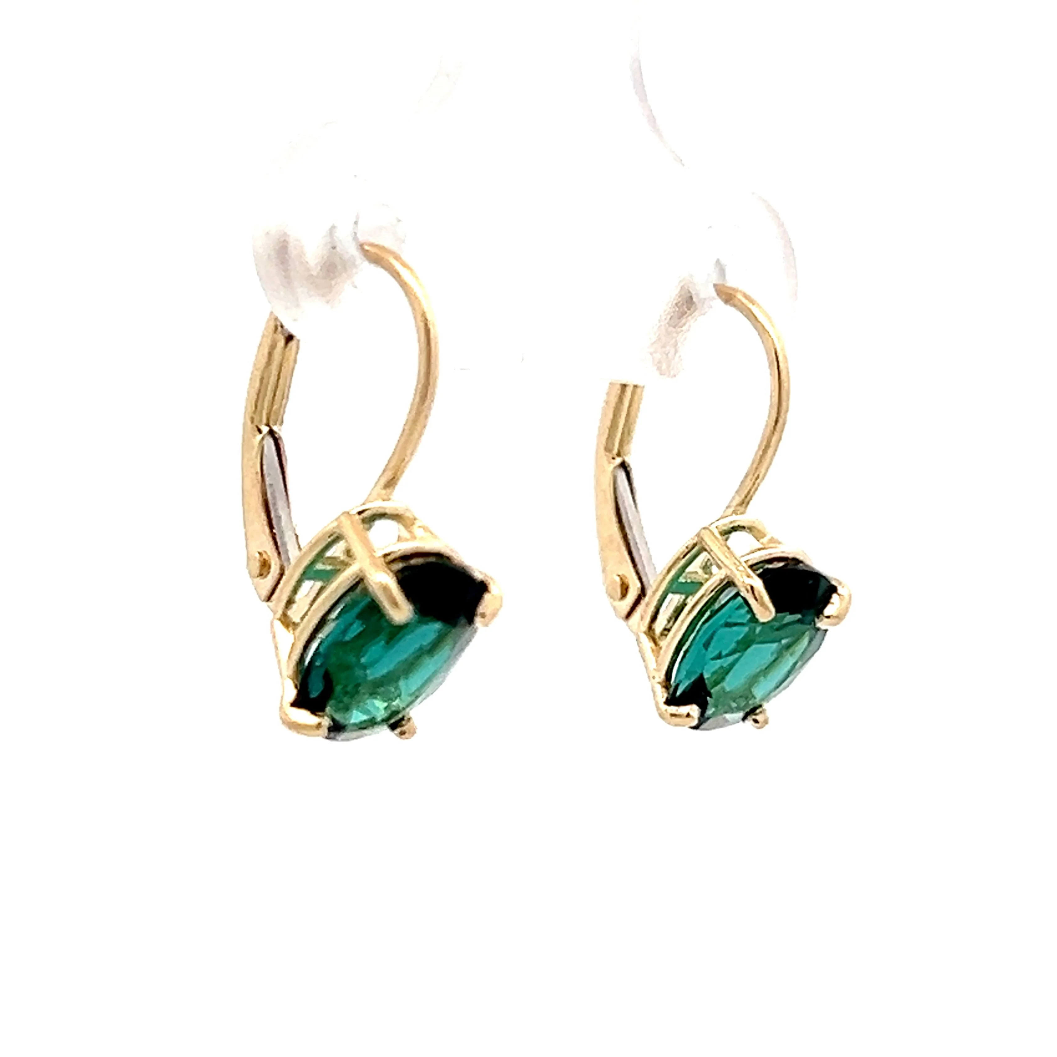 2.38 Indicolite Tourmaline Drop Earrings in 14k - Image 3