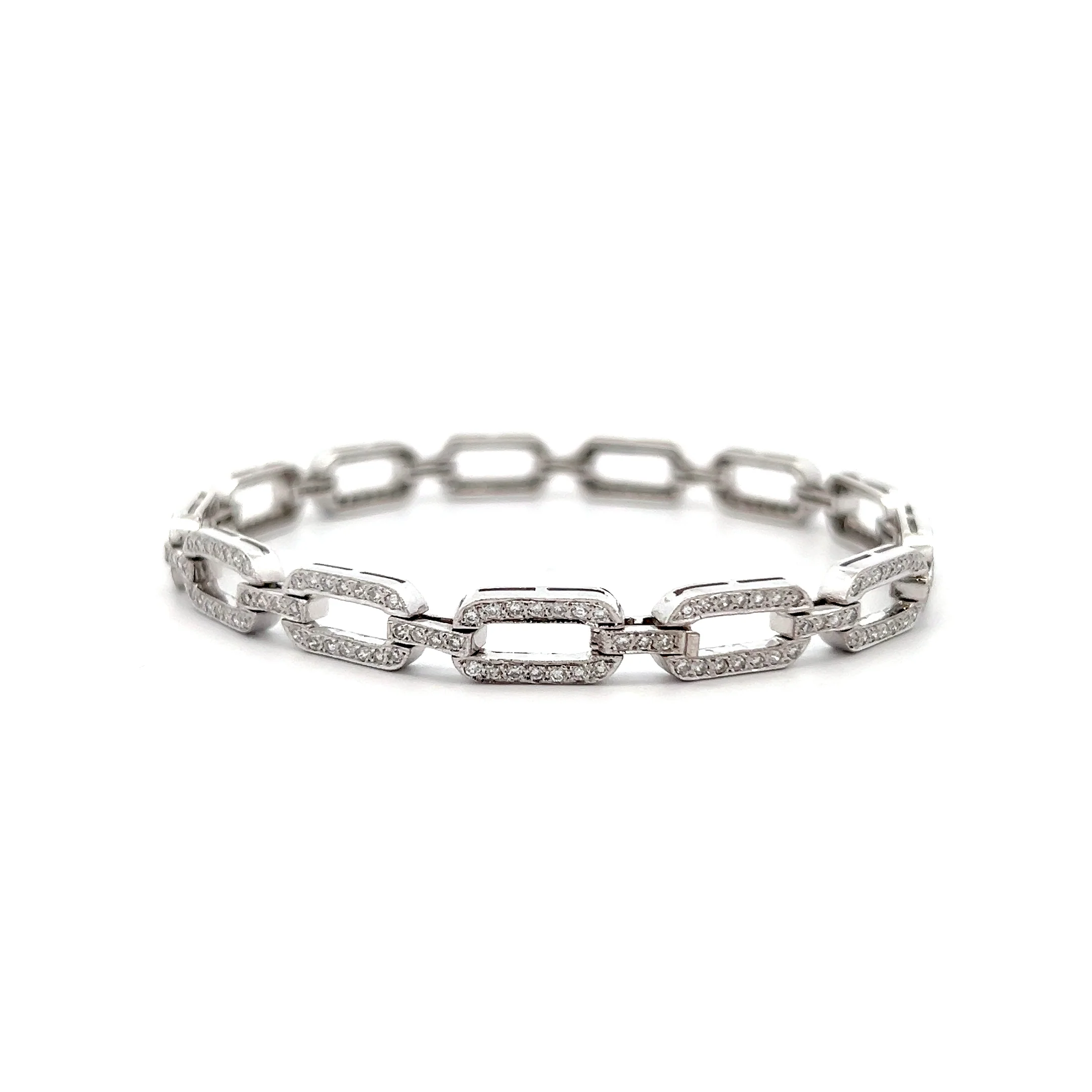 2.40 Geometric Pave Diamond Link Bracelet 18k - Image 2