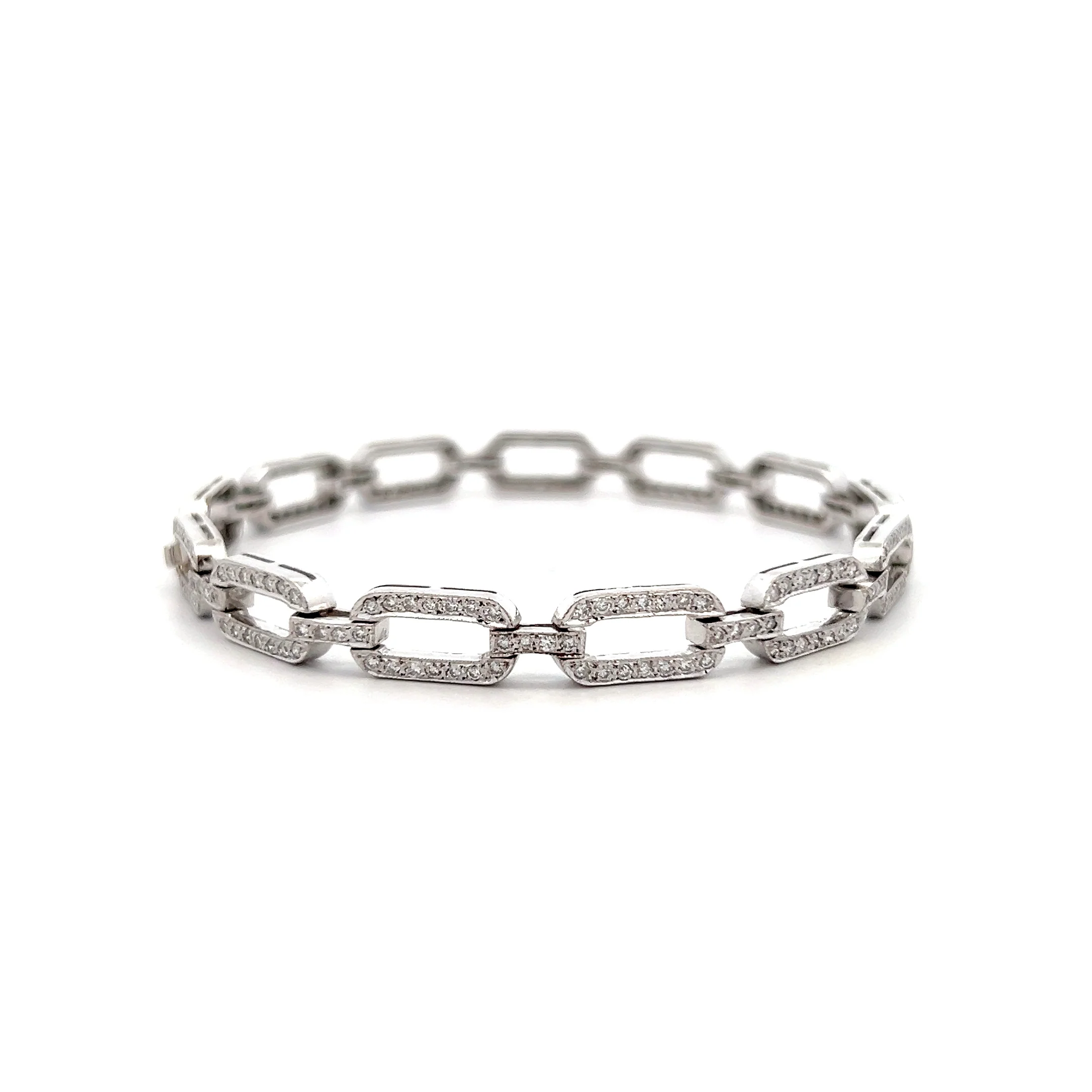2.40 Geometric Pave Diamond Link Bracelet 18k - Image 4