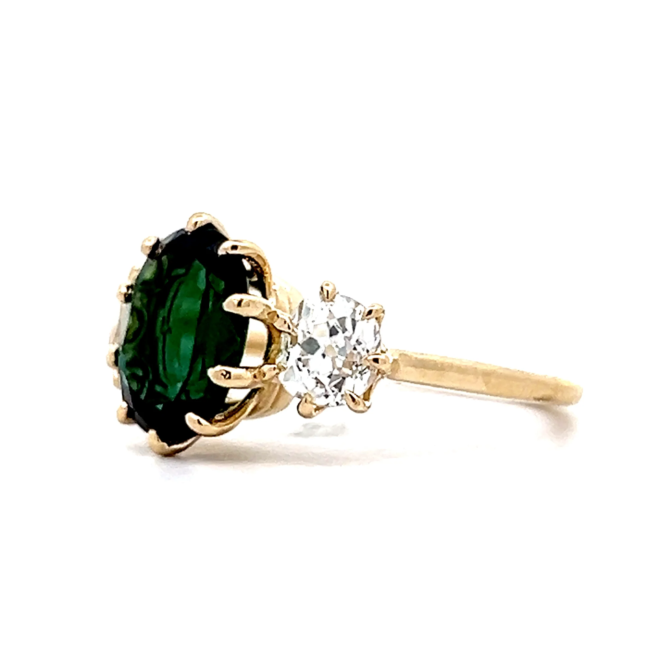2.40 Tourmaline Three Stone Engagement Ring 14k - Image 2