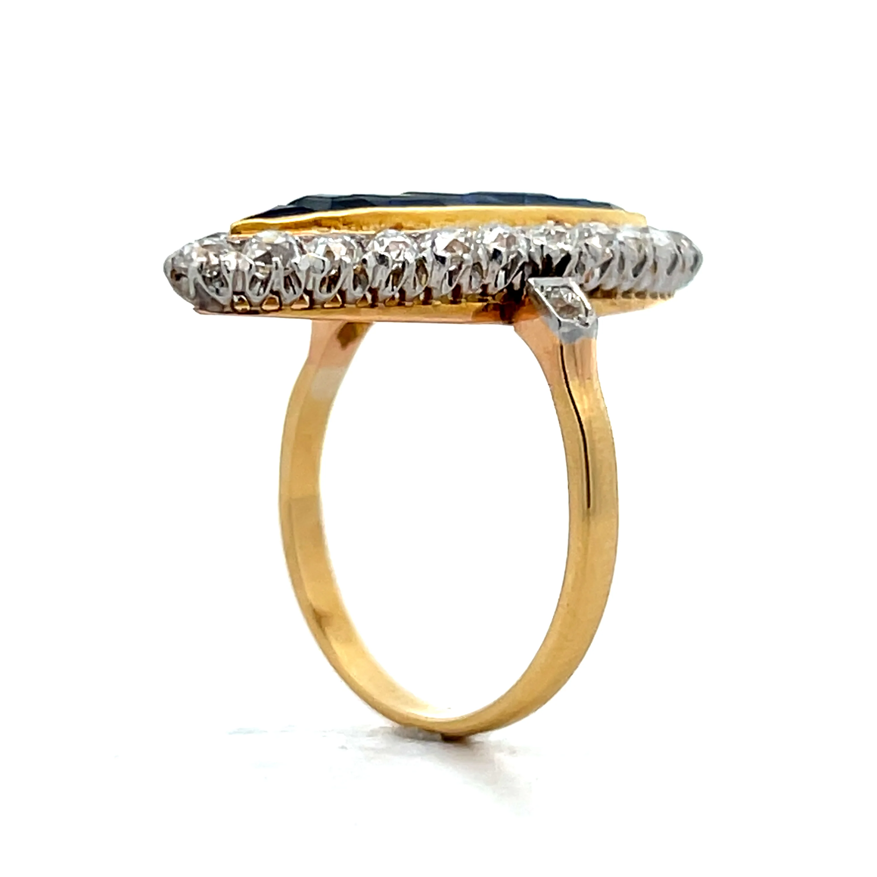 2.40 Victorian Navette Cocktail Ring in 14k Yellow Gold - Image 5