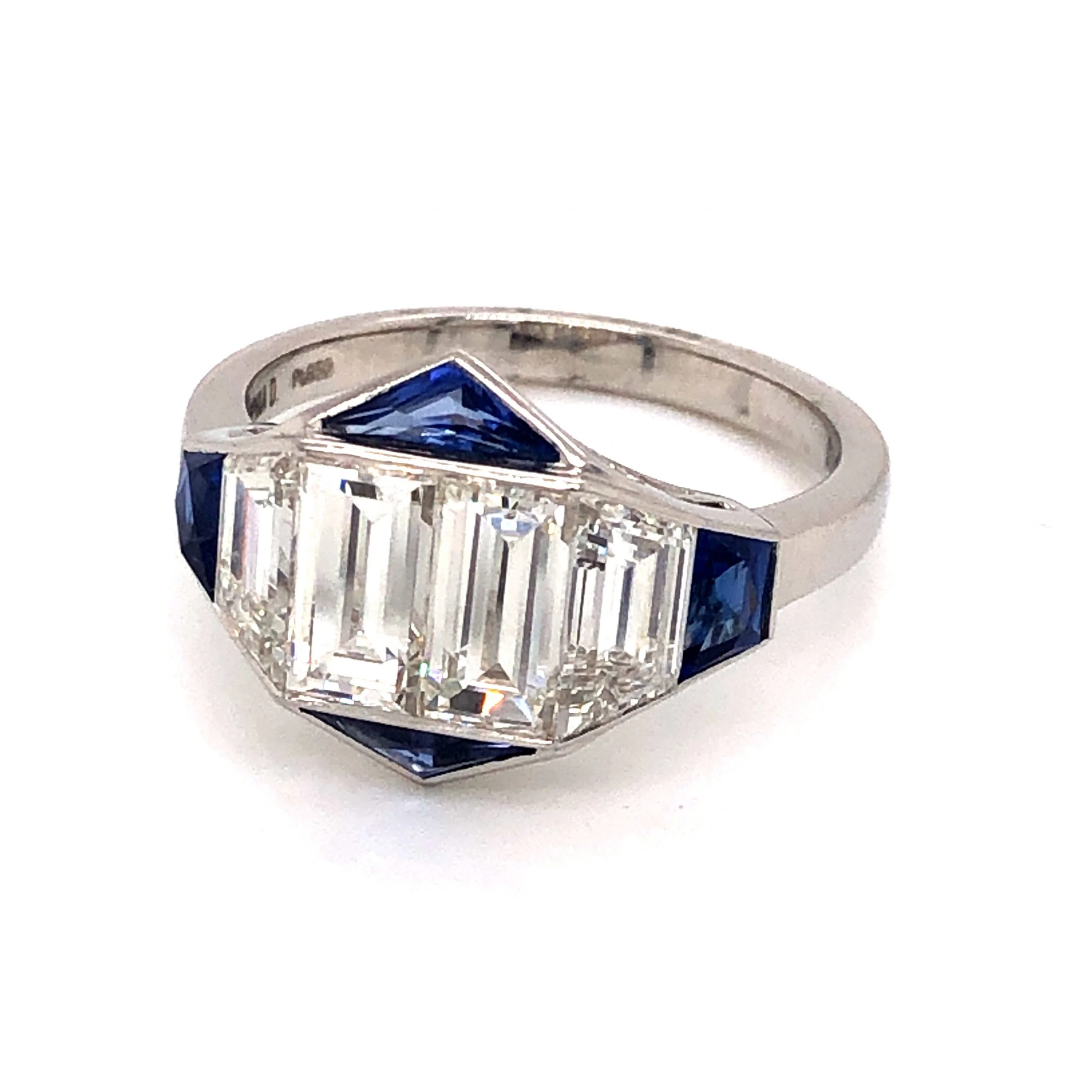 2.42 Diamond & Sapphire Cocktail Ring in Platinum - Image 2