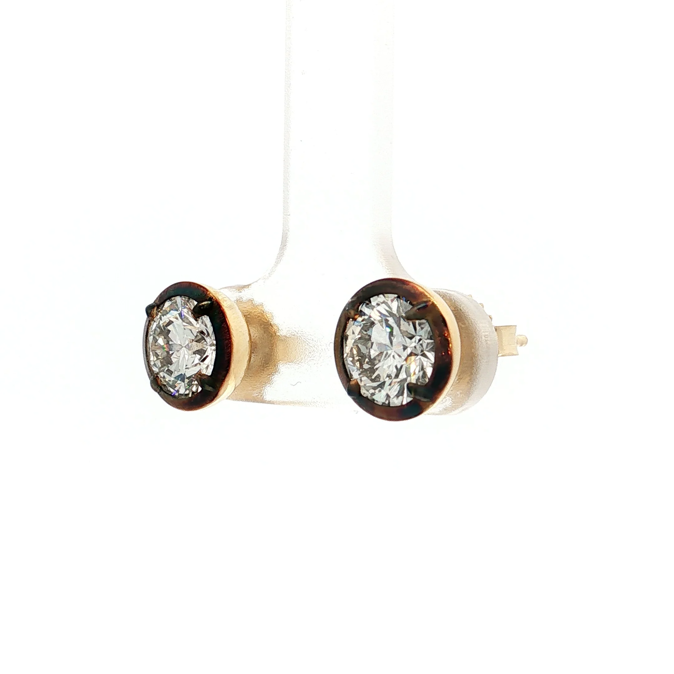 2.42 GIA Round Brilliant Diamond Stud Earrings 18k - Image 2