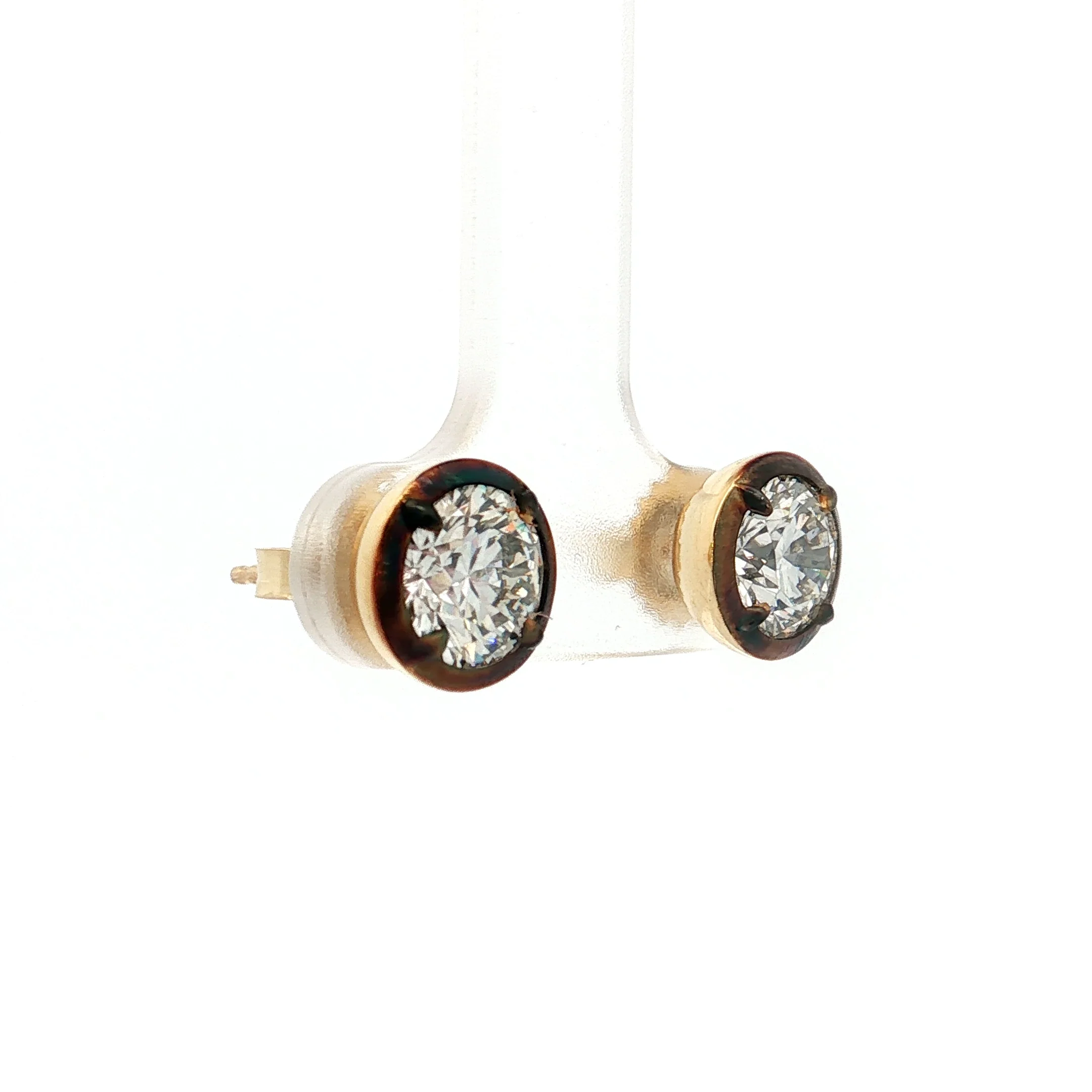 2.42 GIA Round Brilliant Diamond Stud Earrings 18k - Image 3