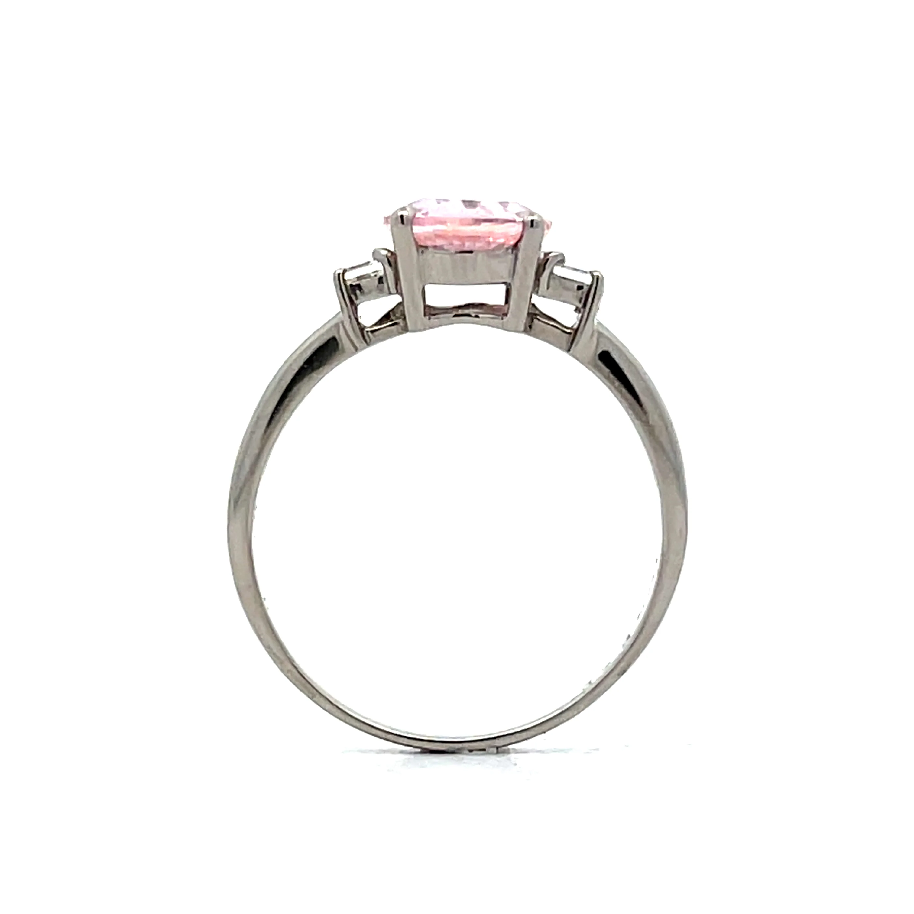 2.42 Oval Pink Sapphire Engagement Ring in Platinum - Image 4