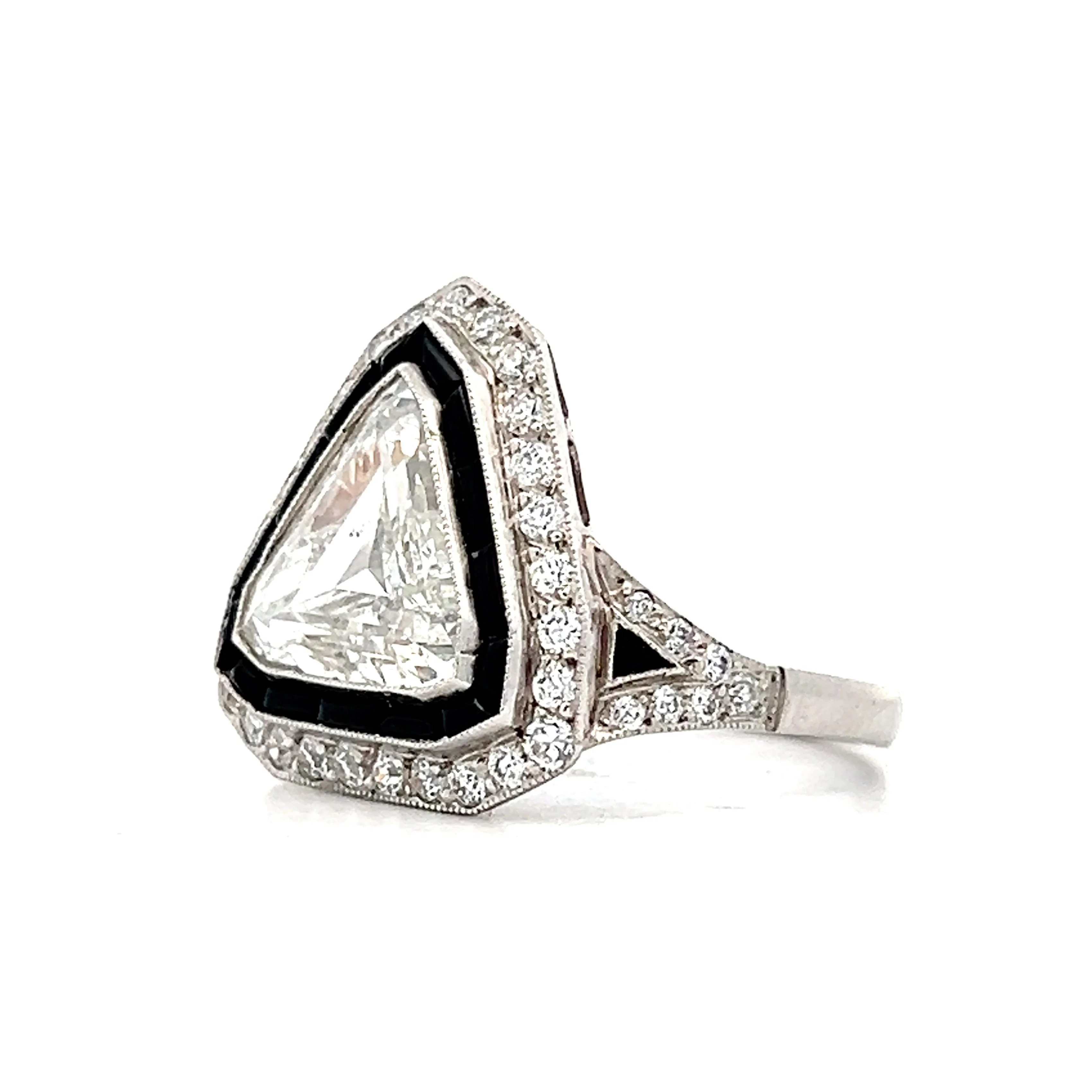 2.42 Trillion Cut Diamond Cocktail Ring in Platinum - Image 2