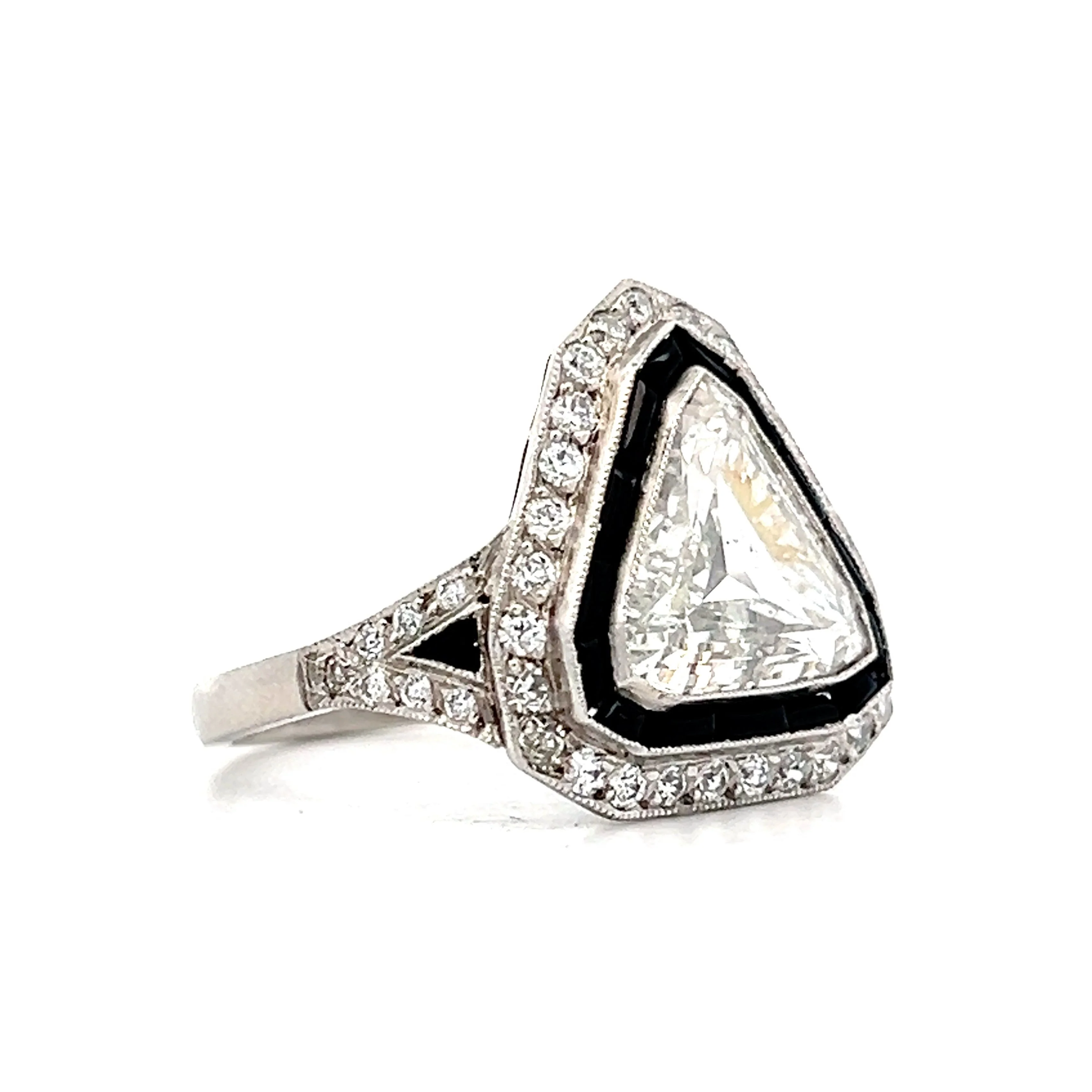 2.42 Trillion Cut Diamond Cocktail Ring in Platinum - Image 3