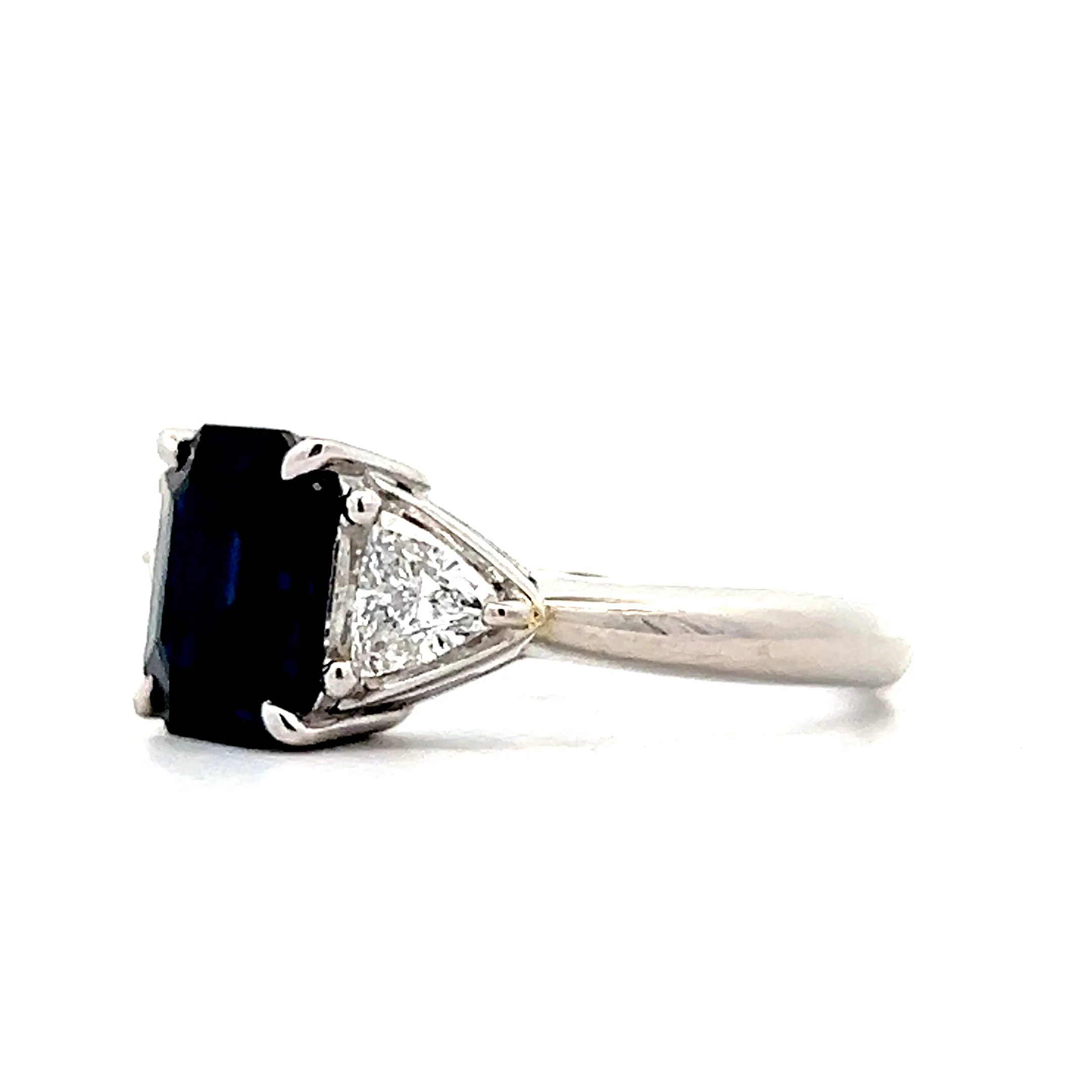2.43 Emerald Cut Sapphire Engagement Ring Platinum - Image 2