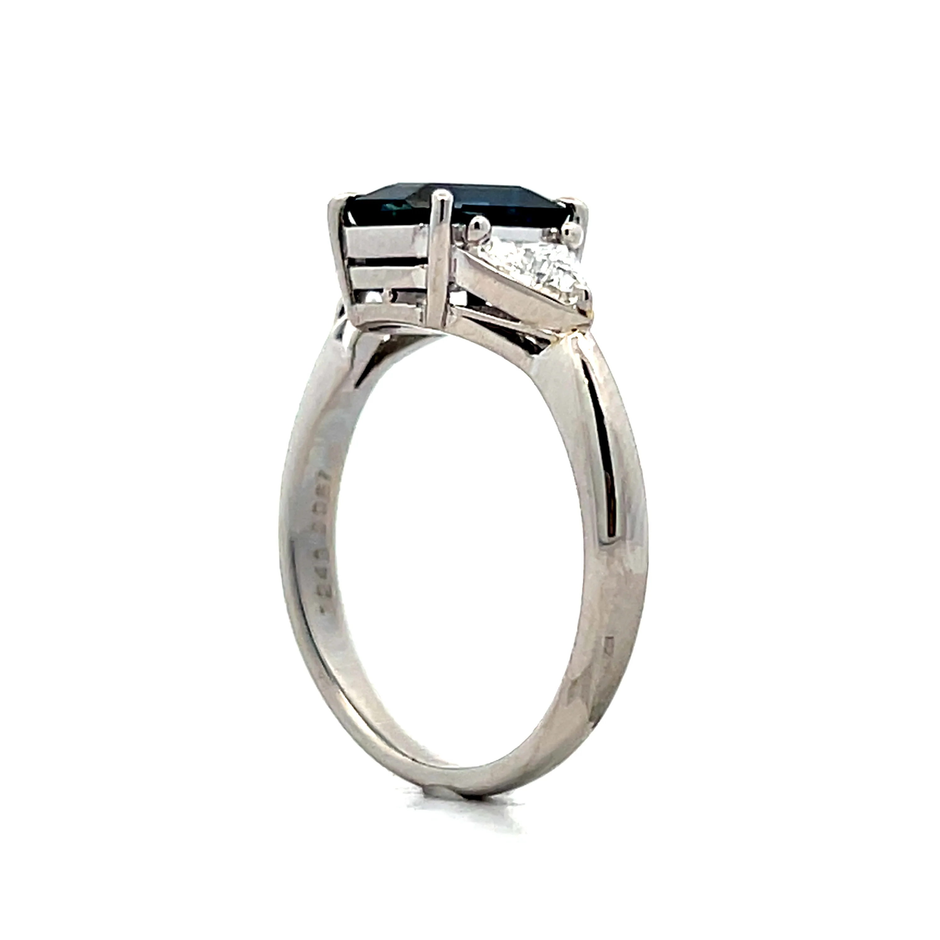 2.43 Emerald Cut Sapphire Engagement Ring Platinum - Image 5