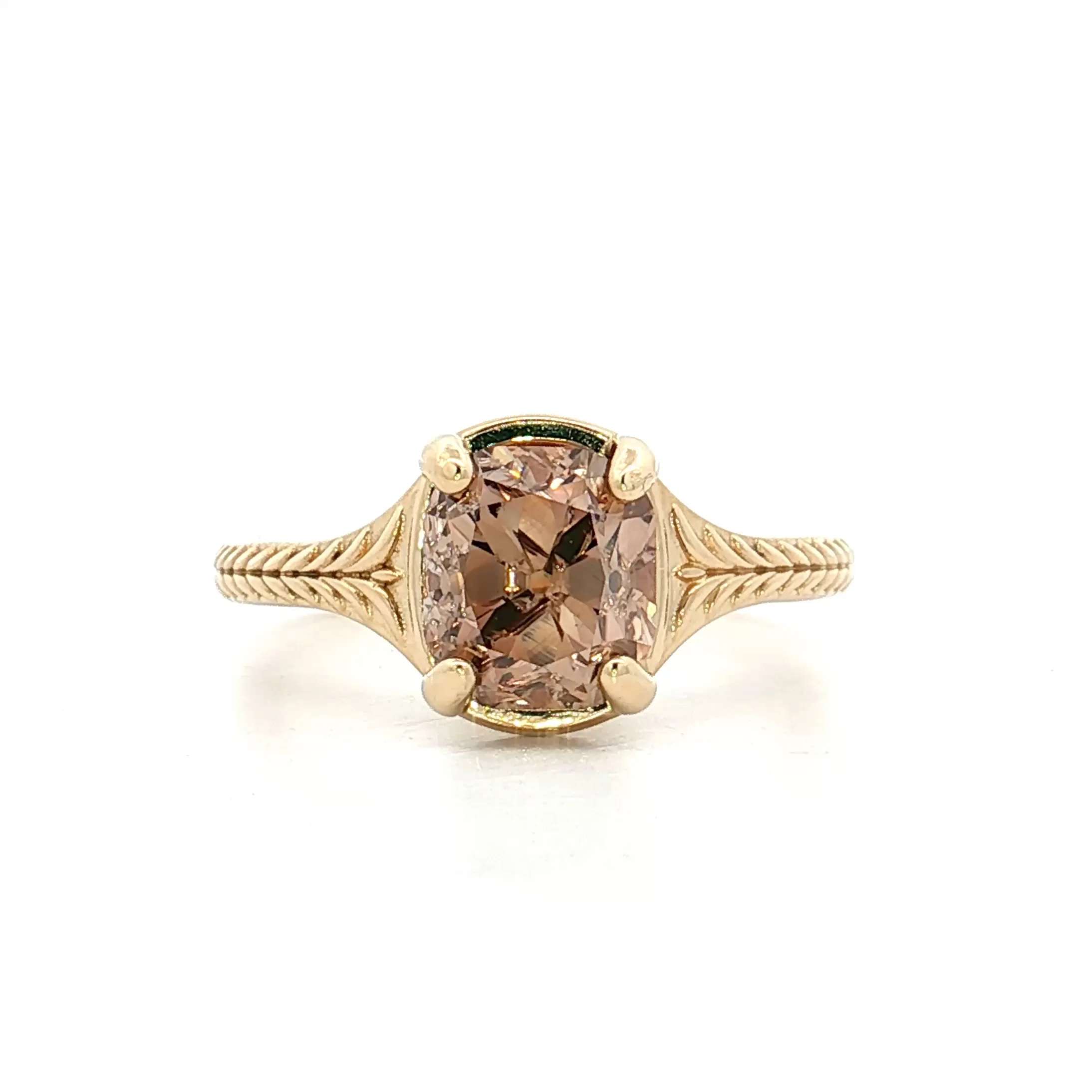 2.43 Old Mine Cushion Diamond Engagement Ring 14k