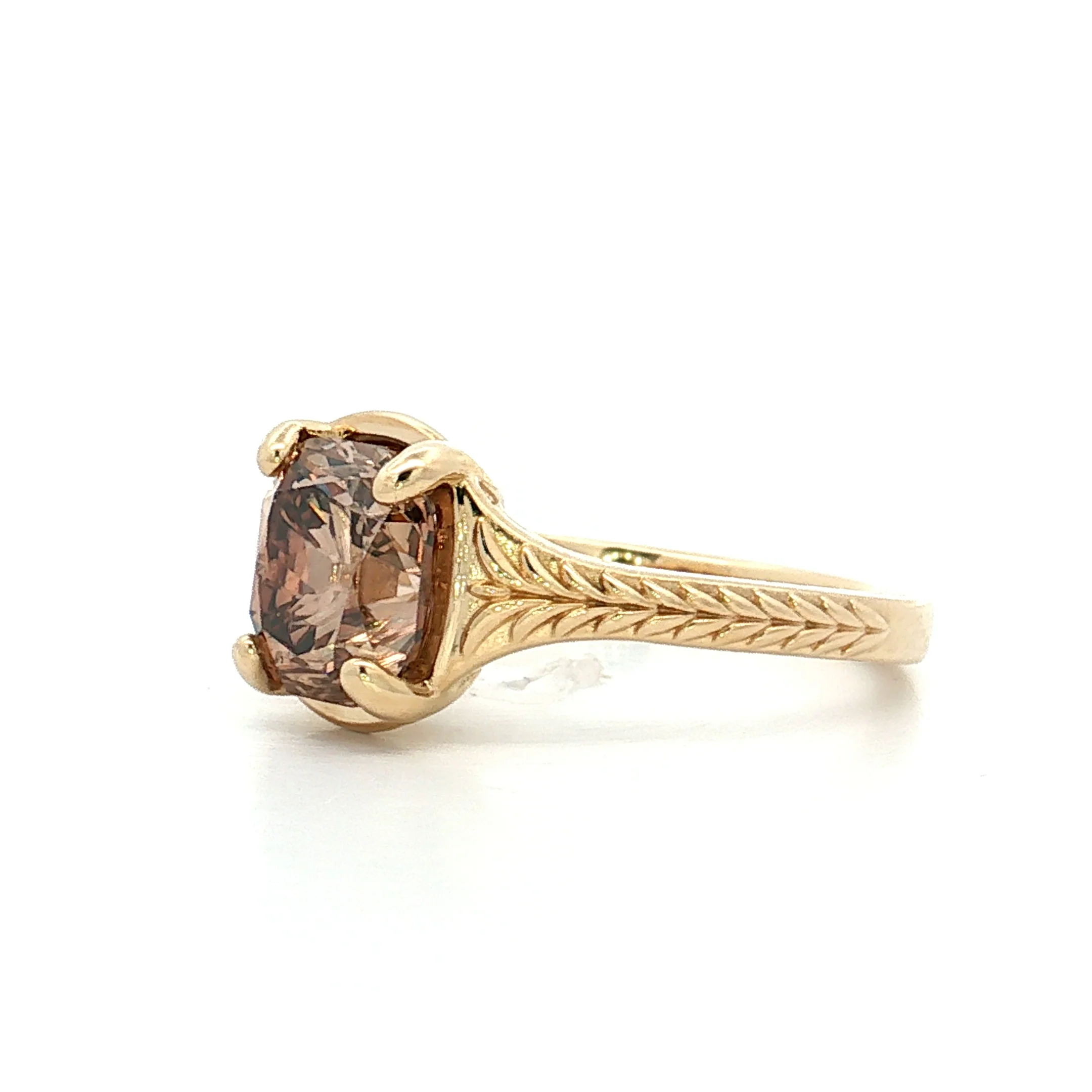 2.43 Old Mine Cushion Diamond Engagement Ring 14k - Image 2