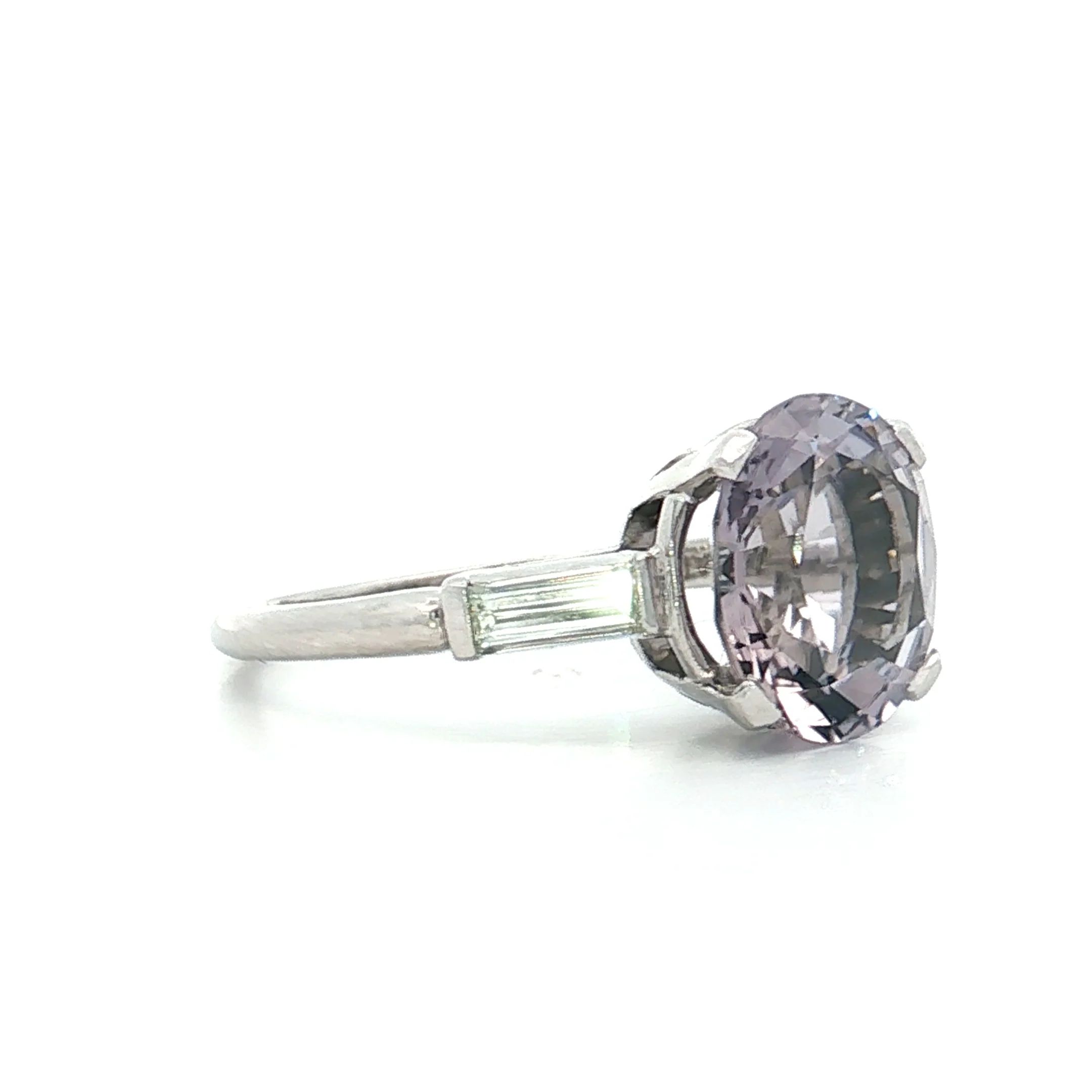 2.43 Vintage Lavender Spinel Engagement Ring in Platinum - Image 3