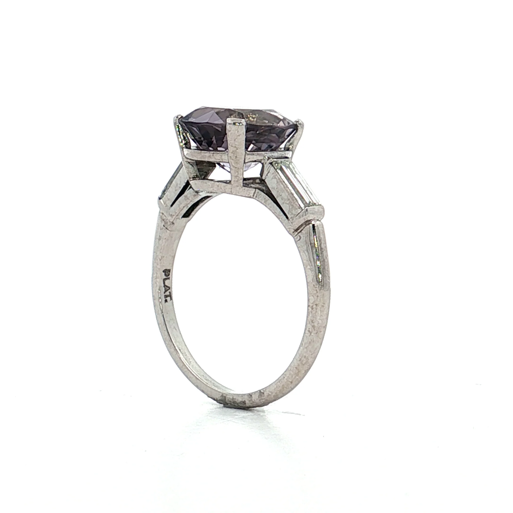 2.43 Vintage Lavender Spinel Engagement Ring in Platinum - Image 5