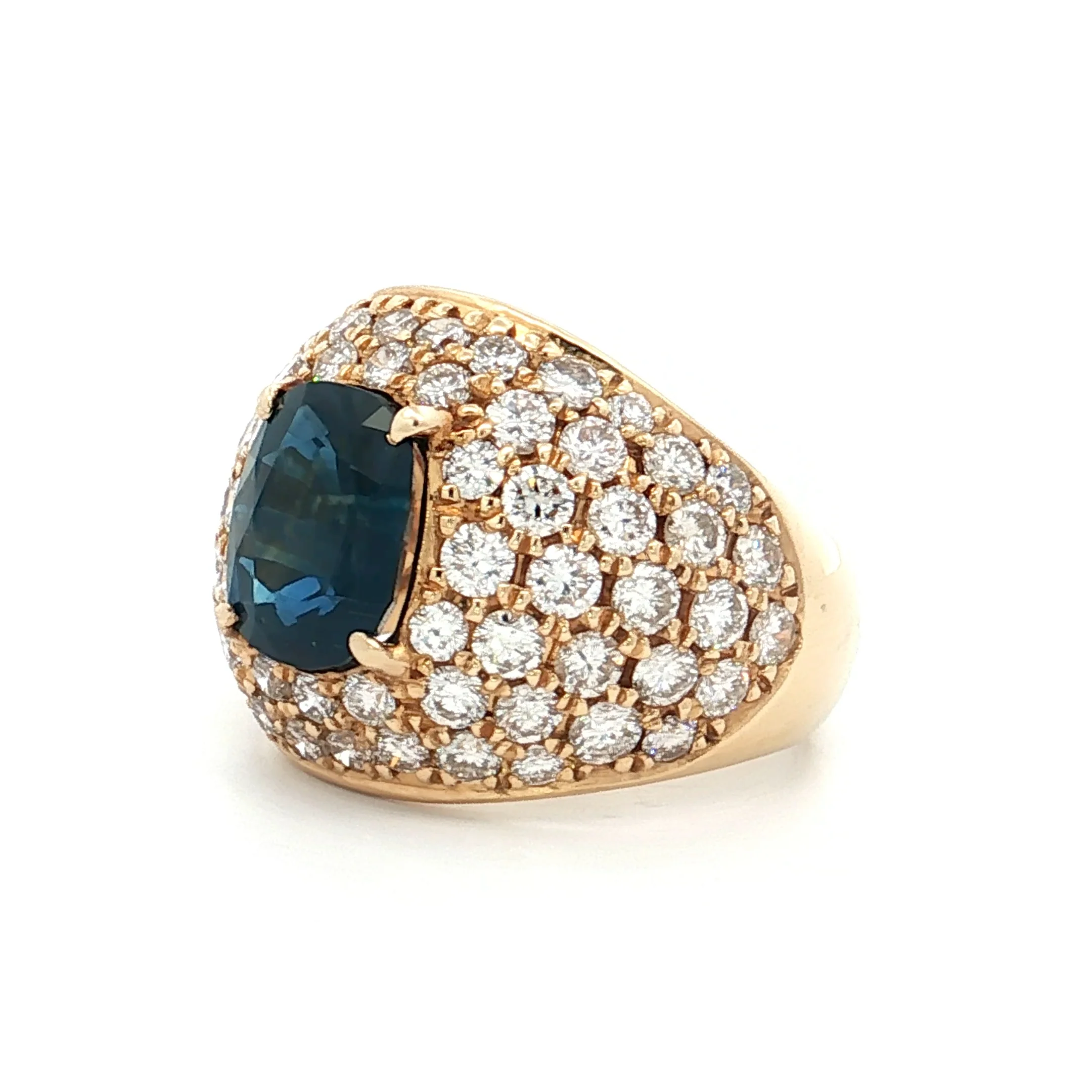 2.45 Blue Sapphire & Diamond Cocktail Ring 18k - Image 2