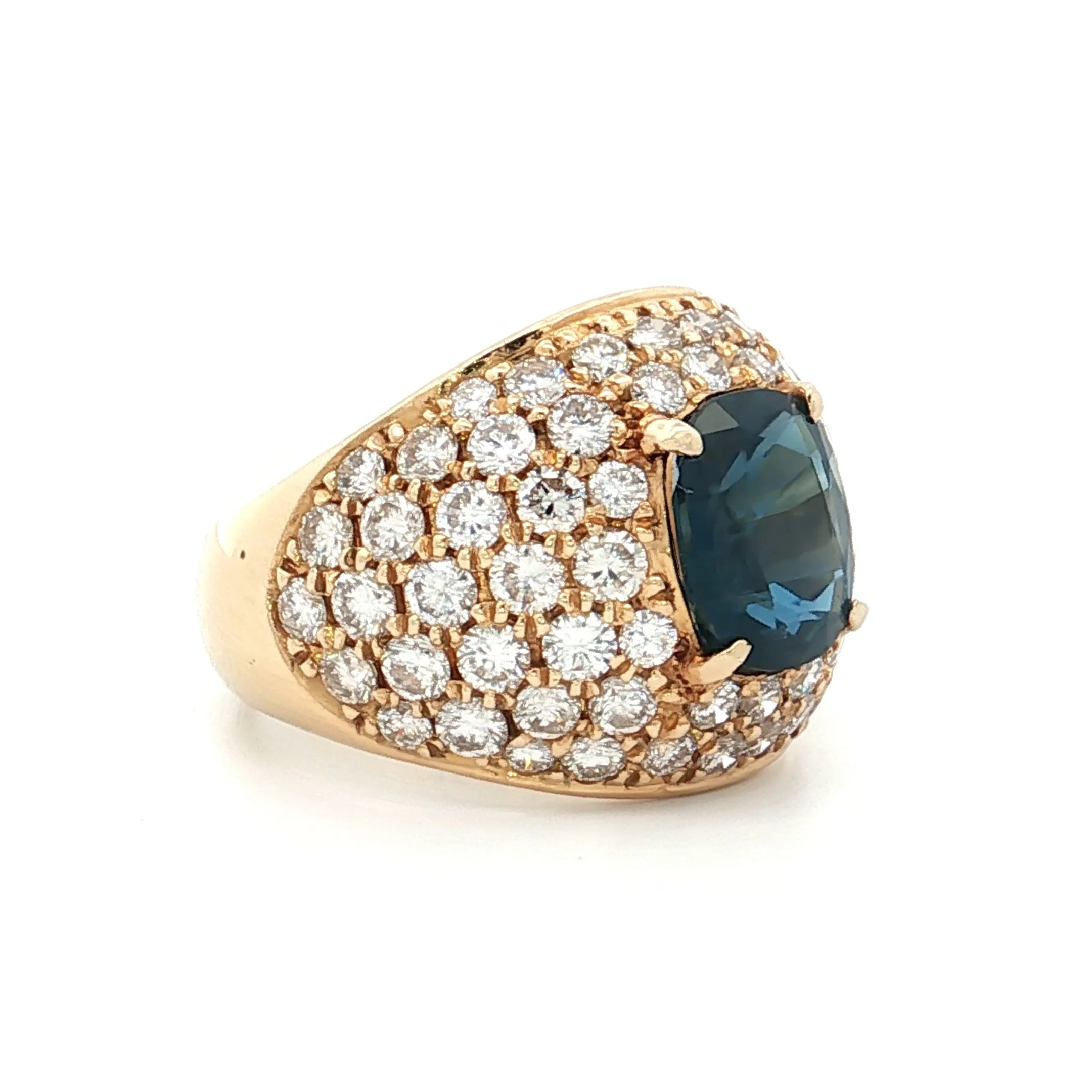 2.45 Blue Sapphire & Diamond Cocktail Ring 18k - Image 3