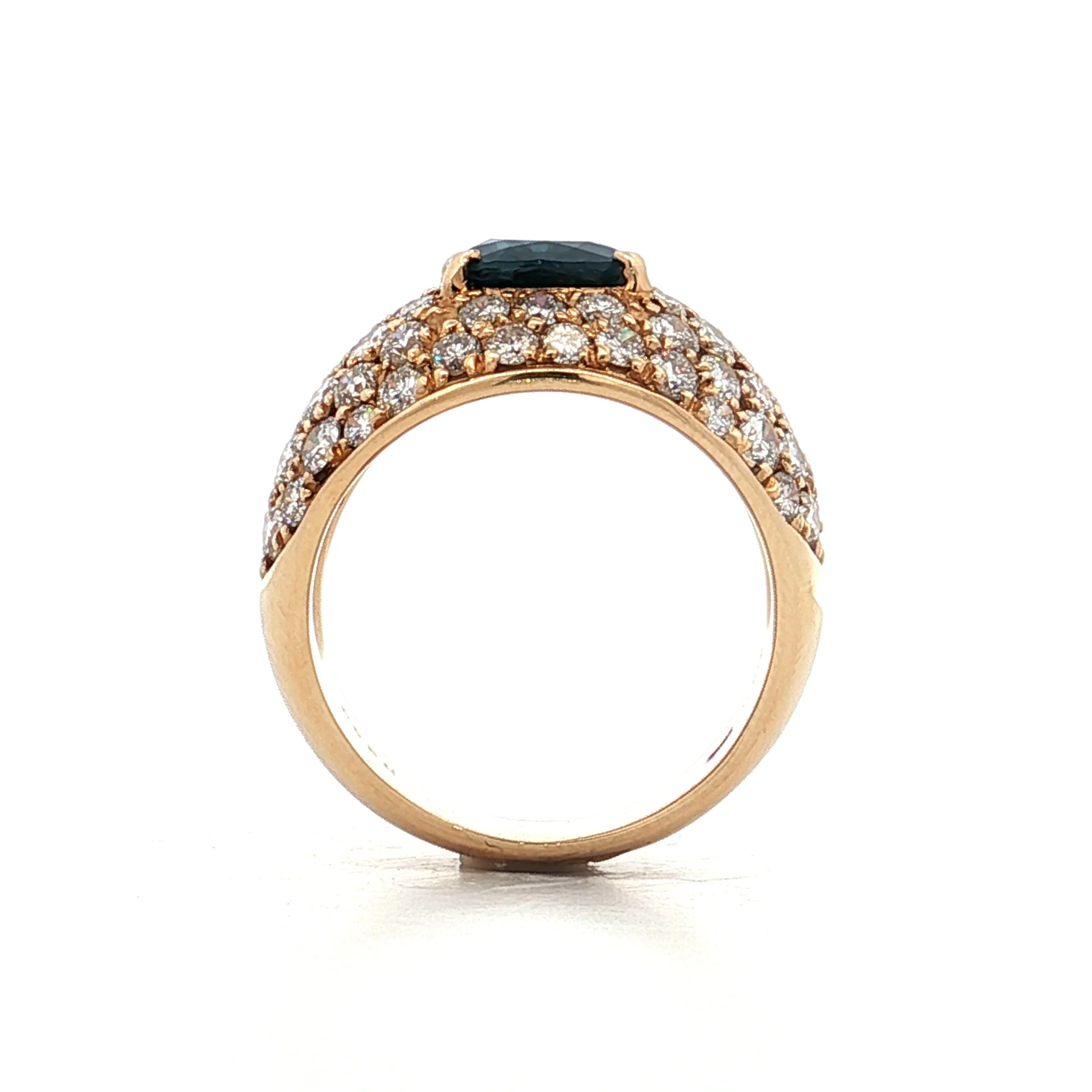 2.45 Blue Sapphire & Diamond Cocktail Ring 18k - Image 4