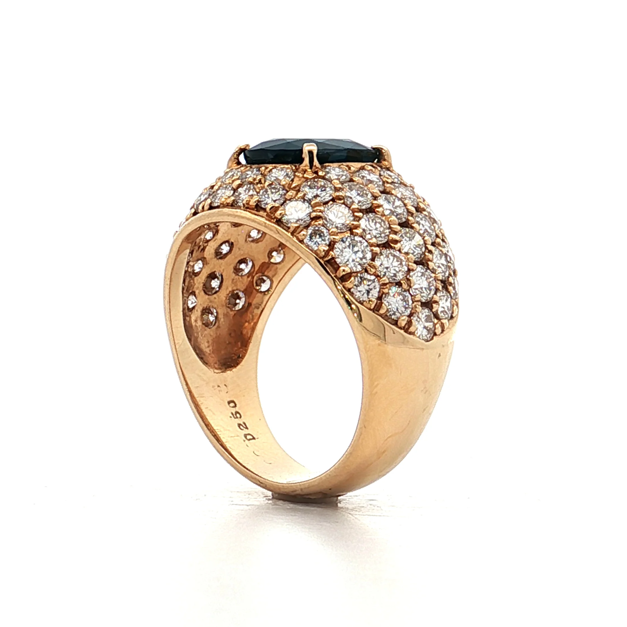 2.45 Blue Sapphire & Diamond Cocktail Ring 18k - Image 5