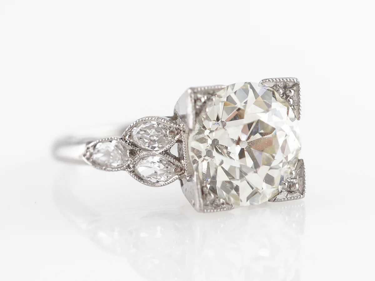 2.47 Old European Cut Diamond Engagement Ring in Platinum - Image 3