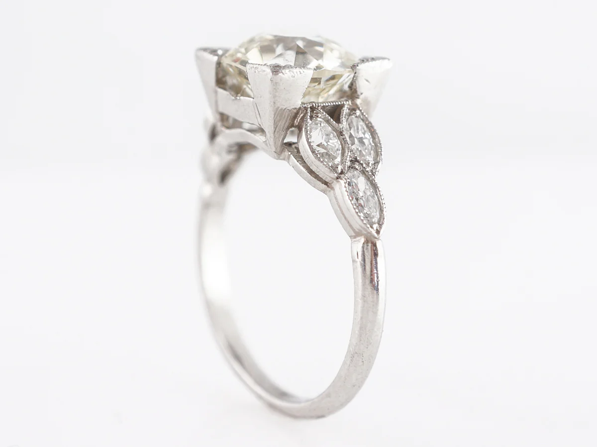 2.47 Old European Cut Diamond Engagement Ring in Platinum - Image 4