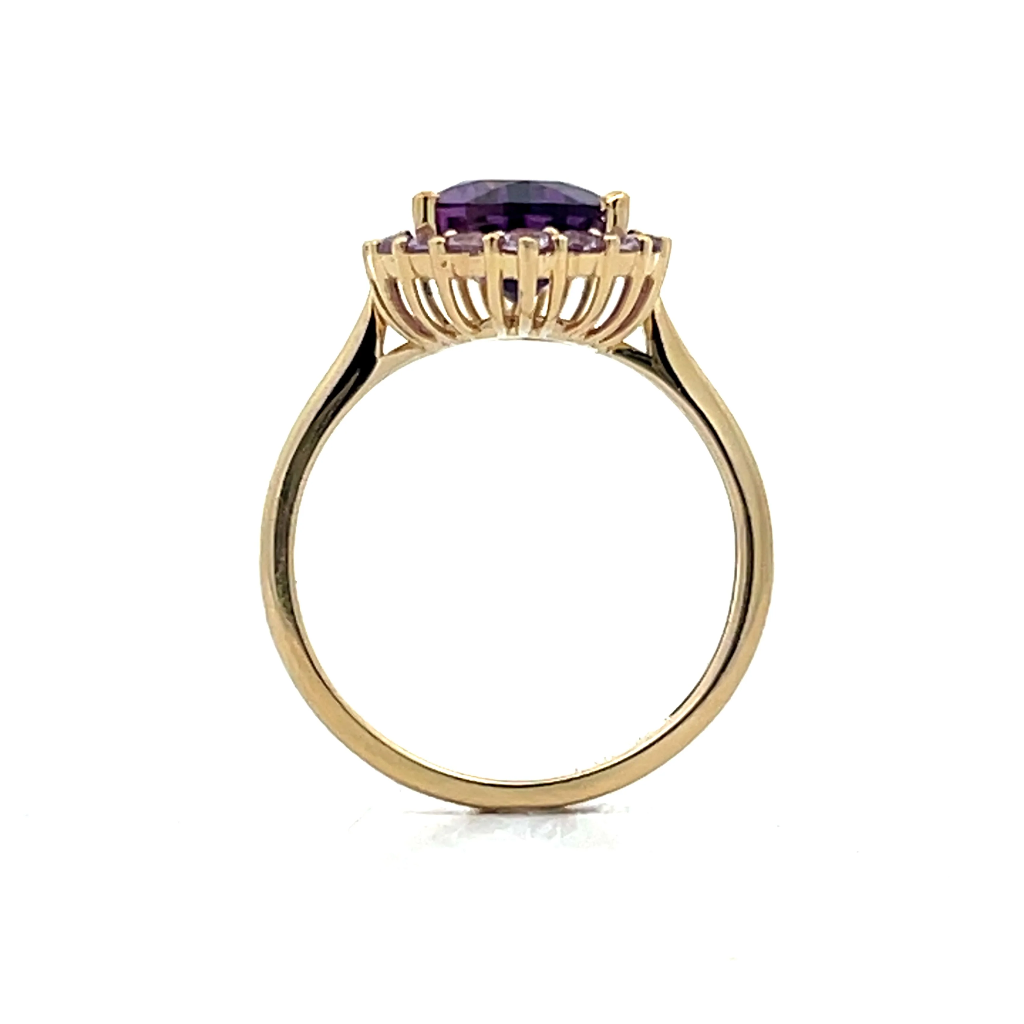 2.49 Pear Cut Amethyst Cocktail Ring in 14k - Image 4