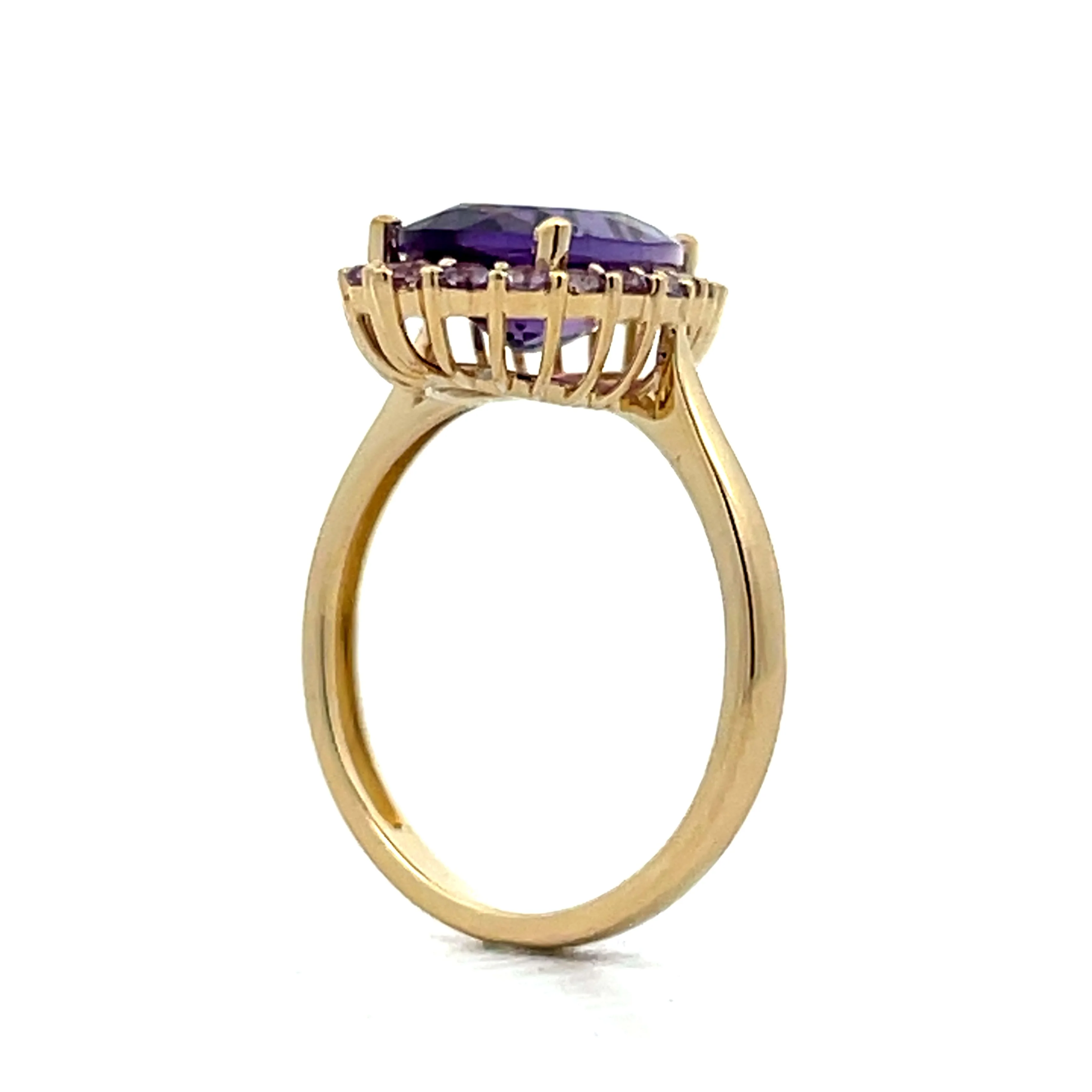 2.49 Pear Cut Amethyst Cocktail Ring in 14k - Image 5