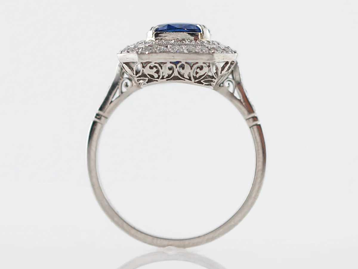 2.5 Carat Cushion Sapphire & Diamond Right Hand Ring - Image 4