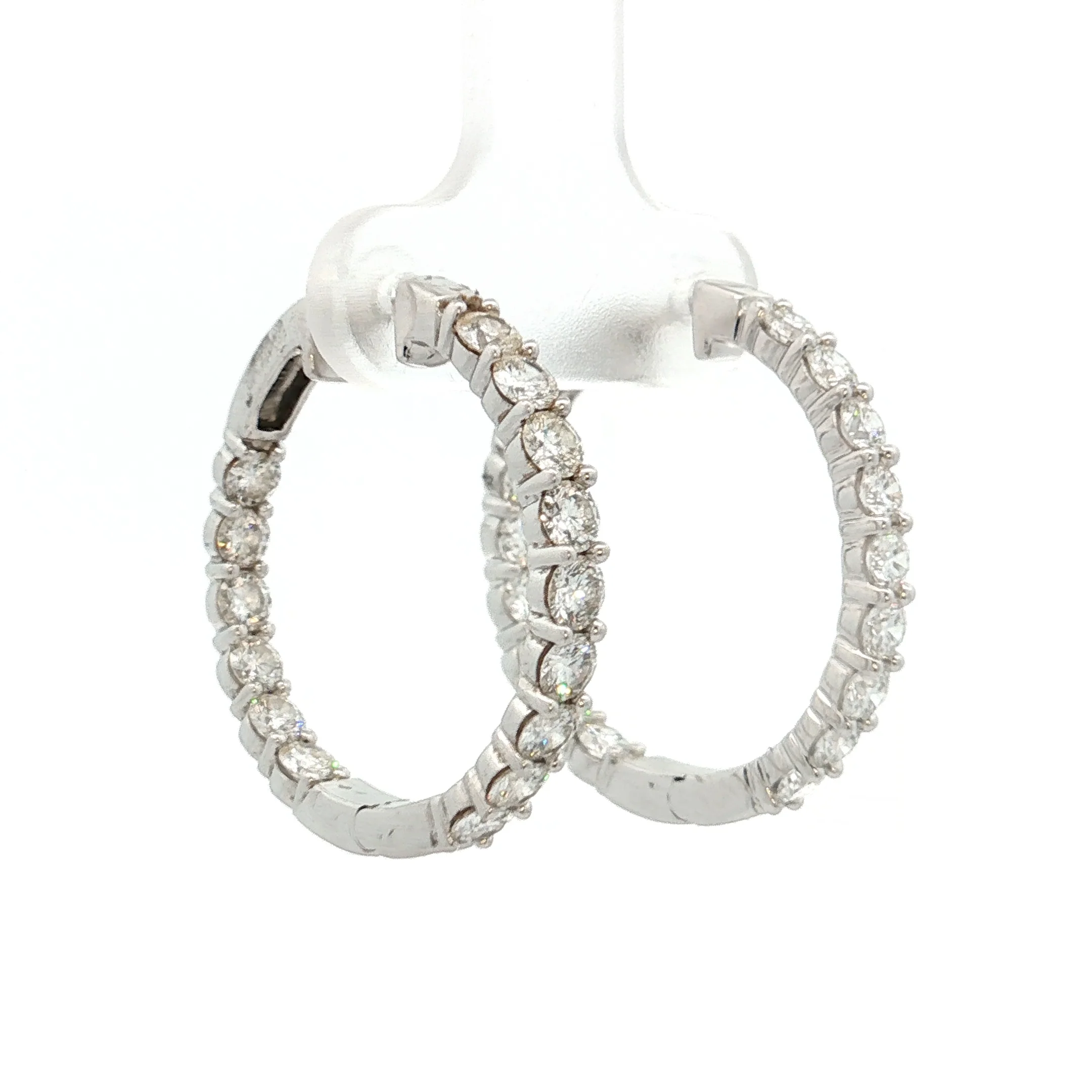 2.50 Diamond Inside-Out Hoop Earrings 14k - Image 3