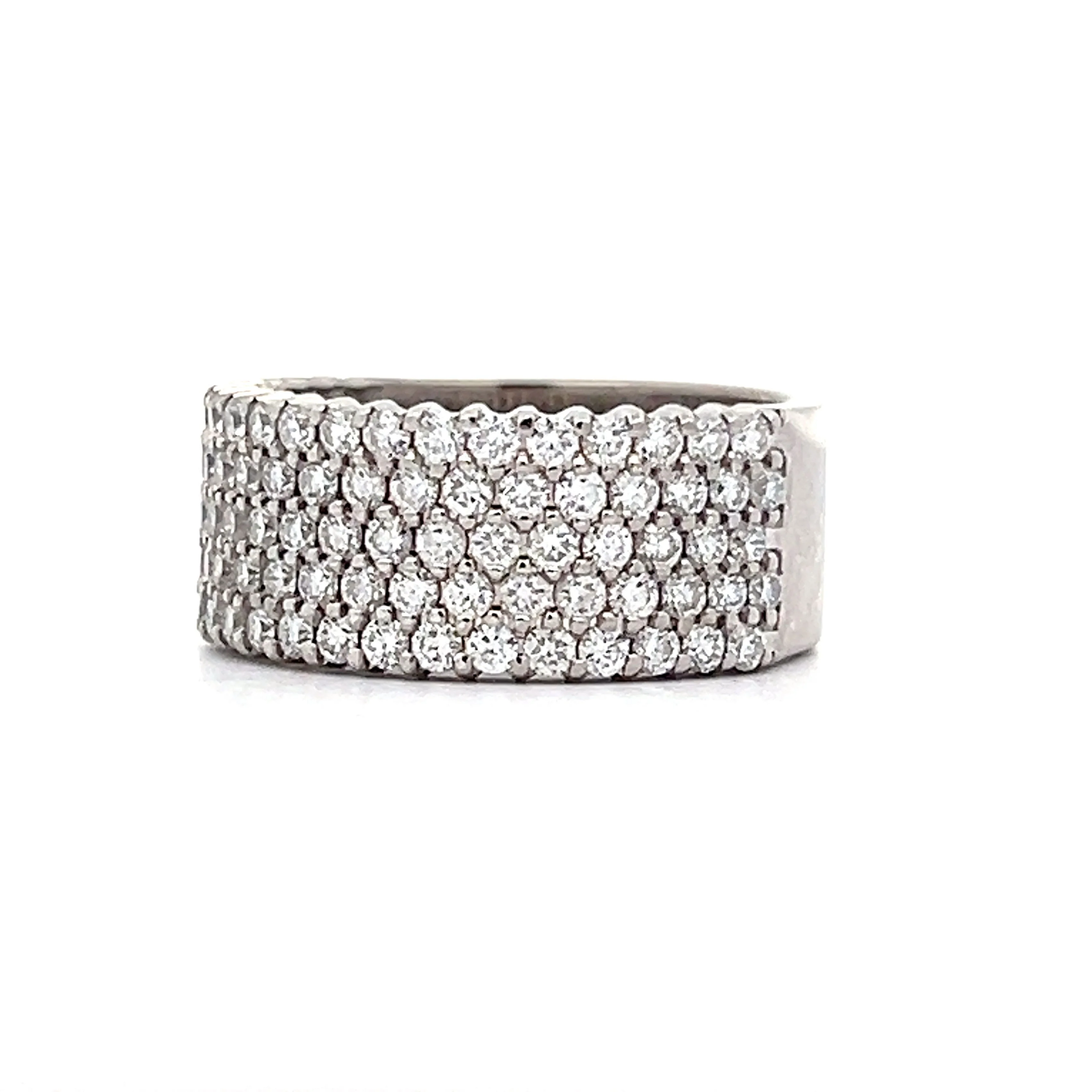 2.50 Pave Diamond Cocktail Ring in 14k White Gold - Image 2