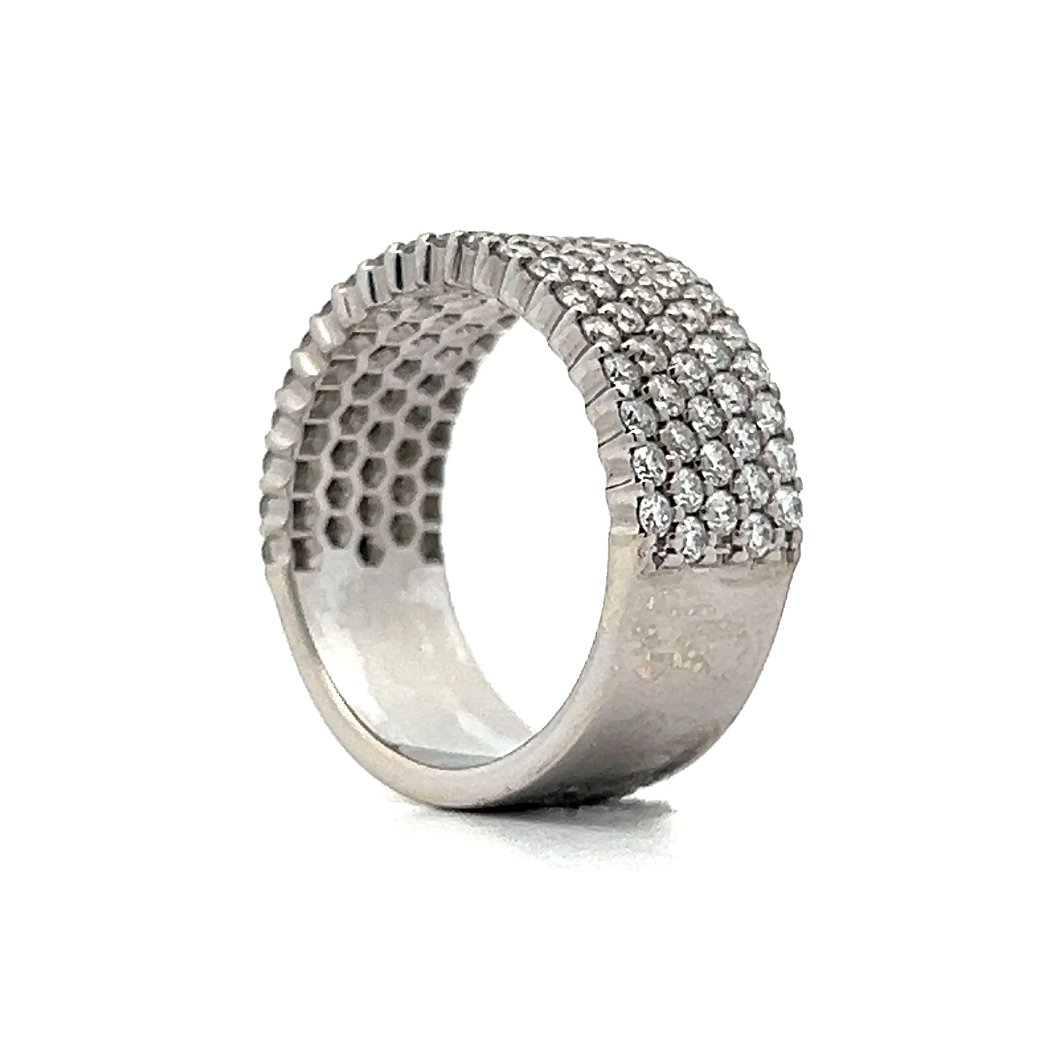 2.50 Pave Diamond Cocktail Ring in 14k White Gold - Image 5