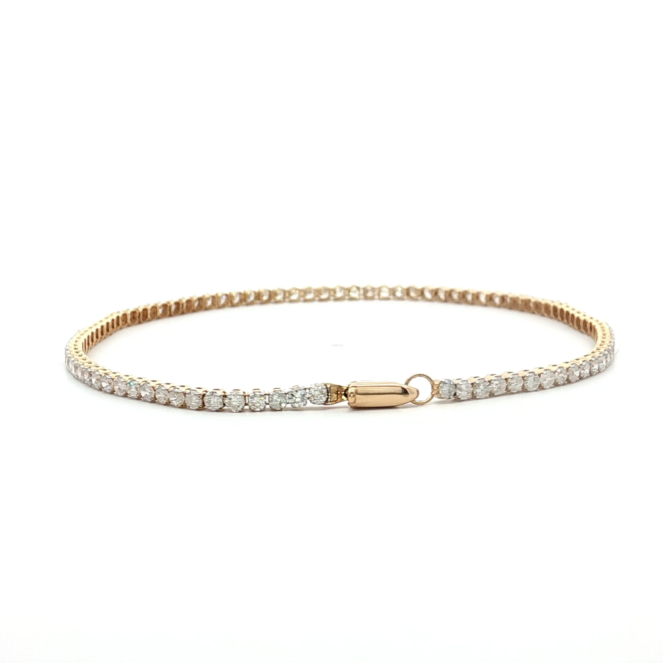 2.50 Round Brilliant Diamond Tennis Bracelet 14k - Image 4