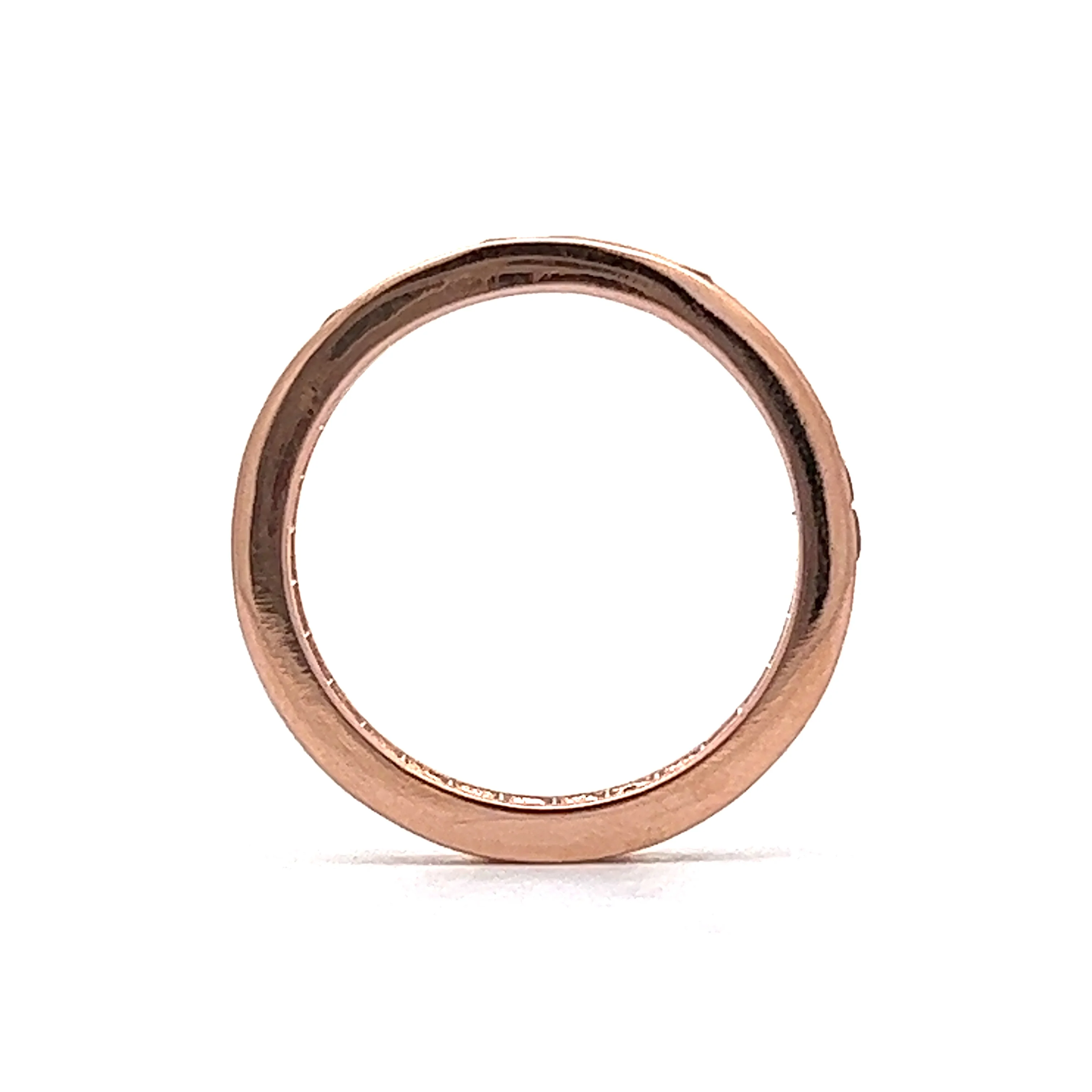 Orange & Yellow Sapphire Wedding Band in 14k Rose Gold - Image 4