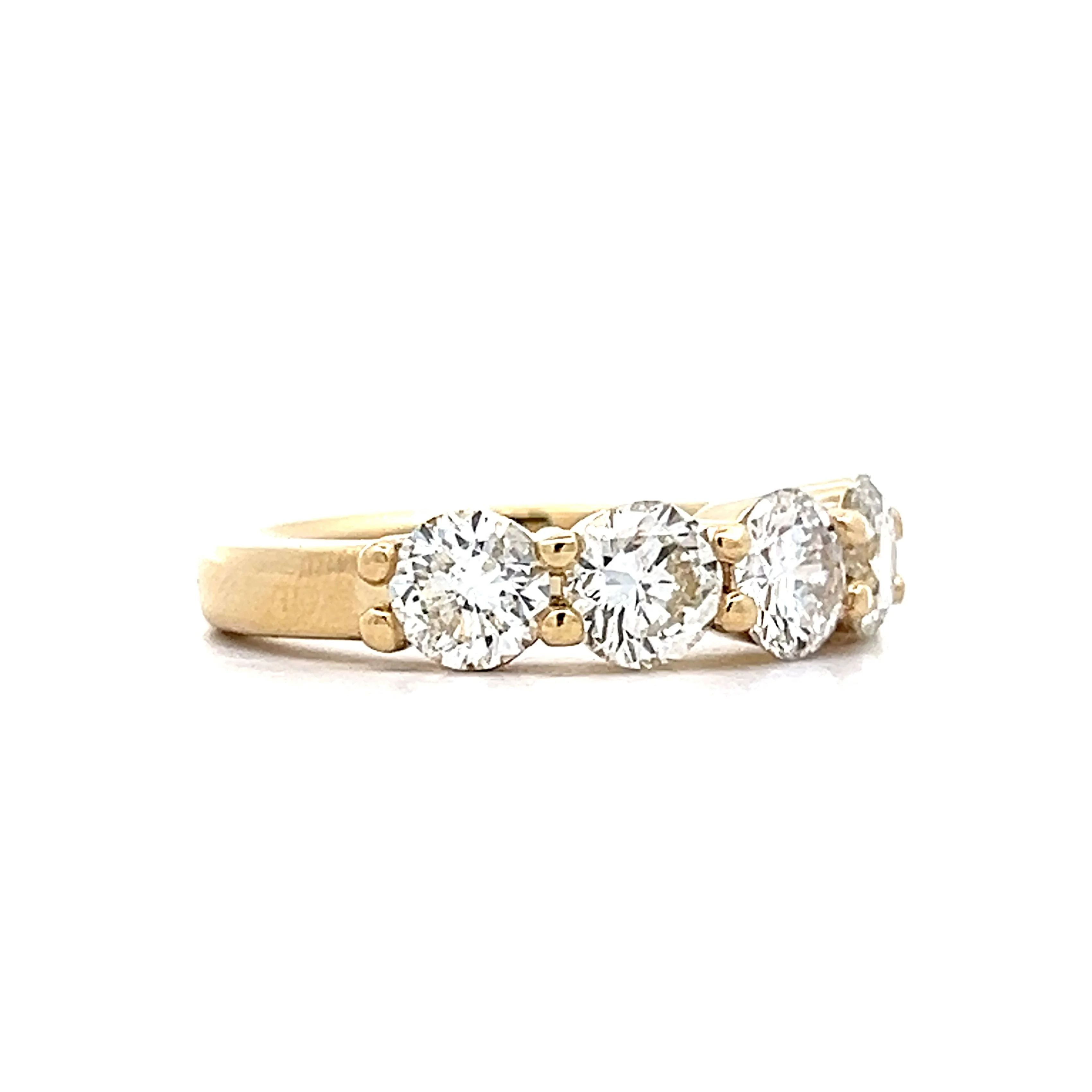 2.57 Five Stone Diamond Band in 14k Yellow Gold - Image 3