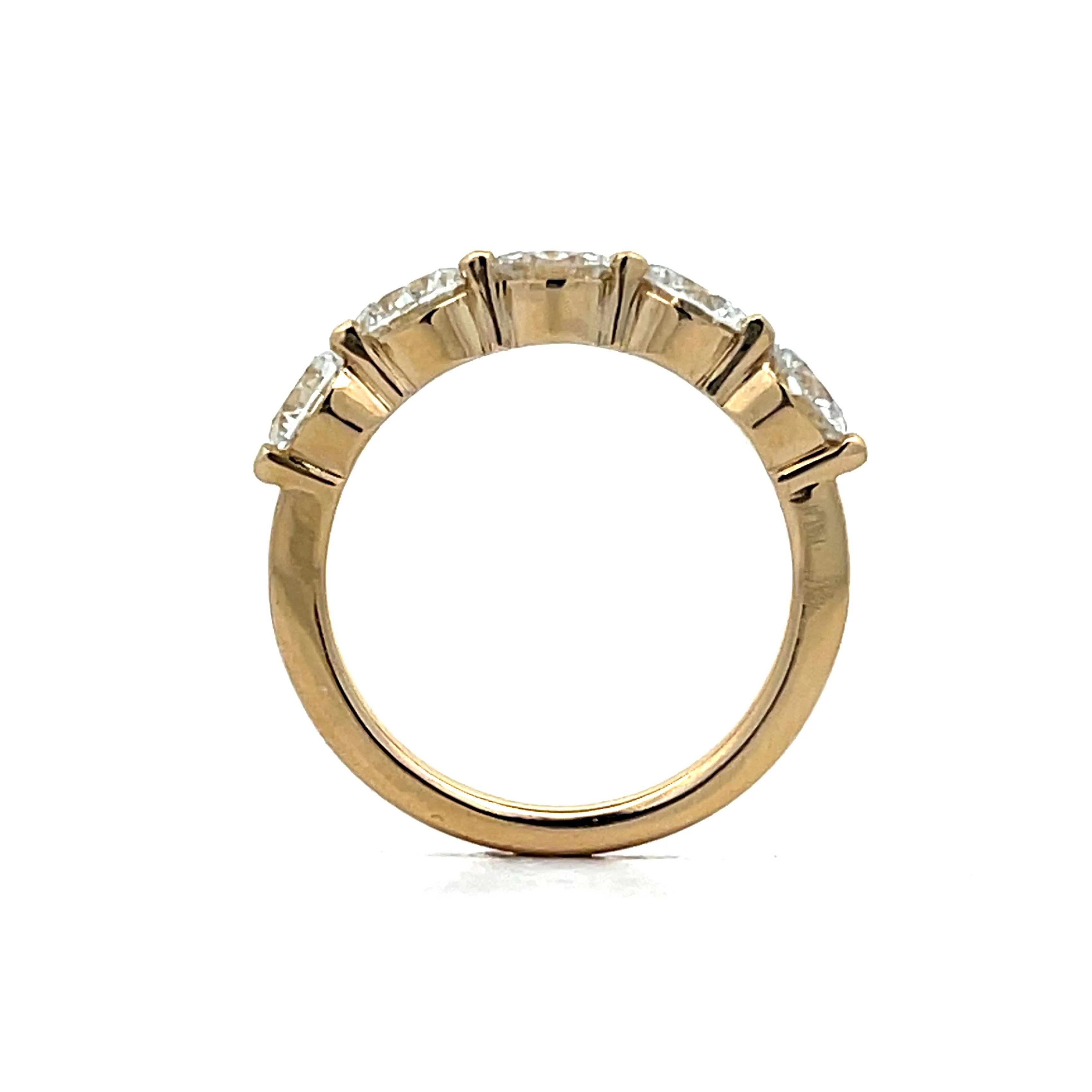 2.57 Five Stone Diamond Band in 14k Yellow Gold - Image 4