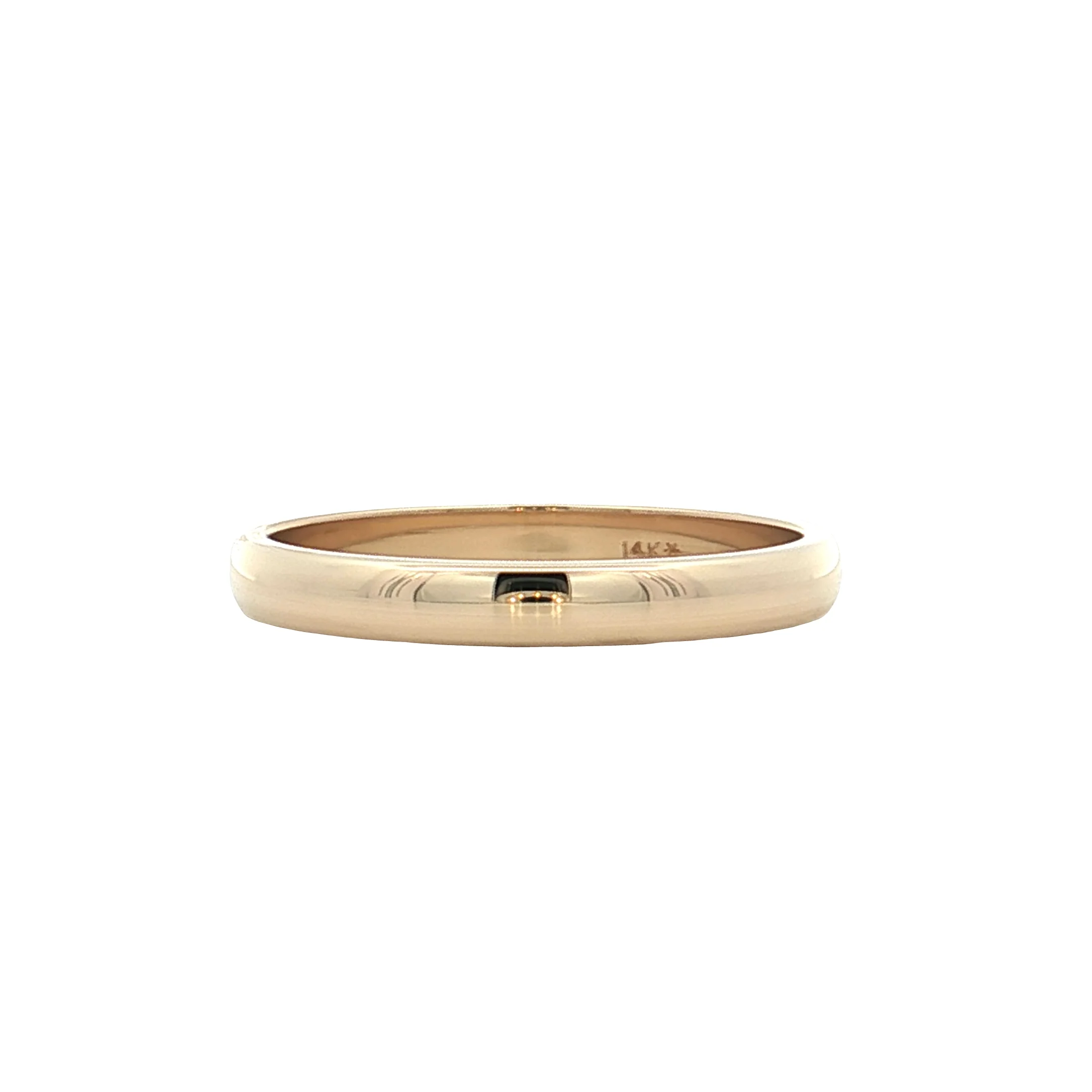 2.5mm Half Round Wedding Band 14k Yellow Gold - Image 2