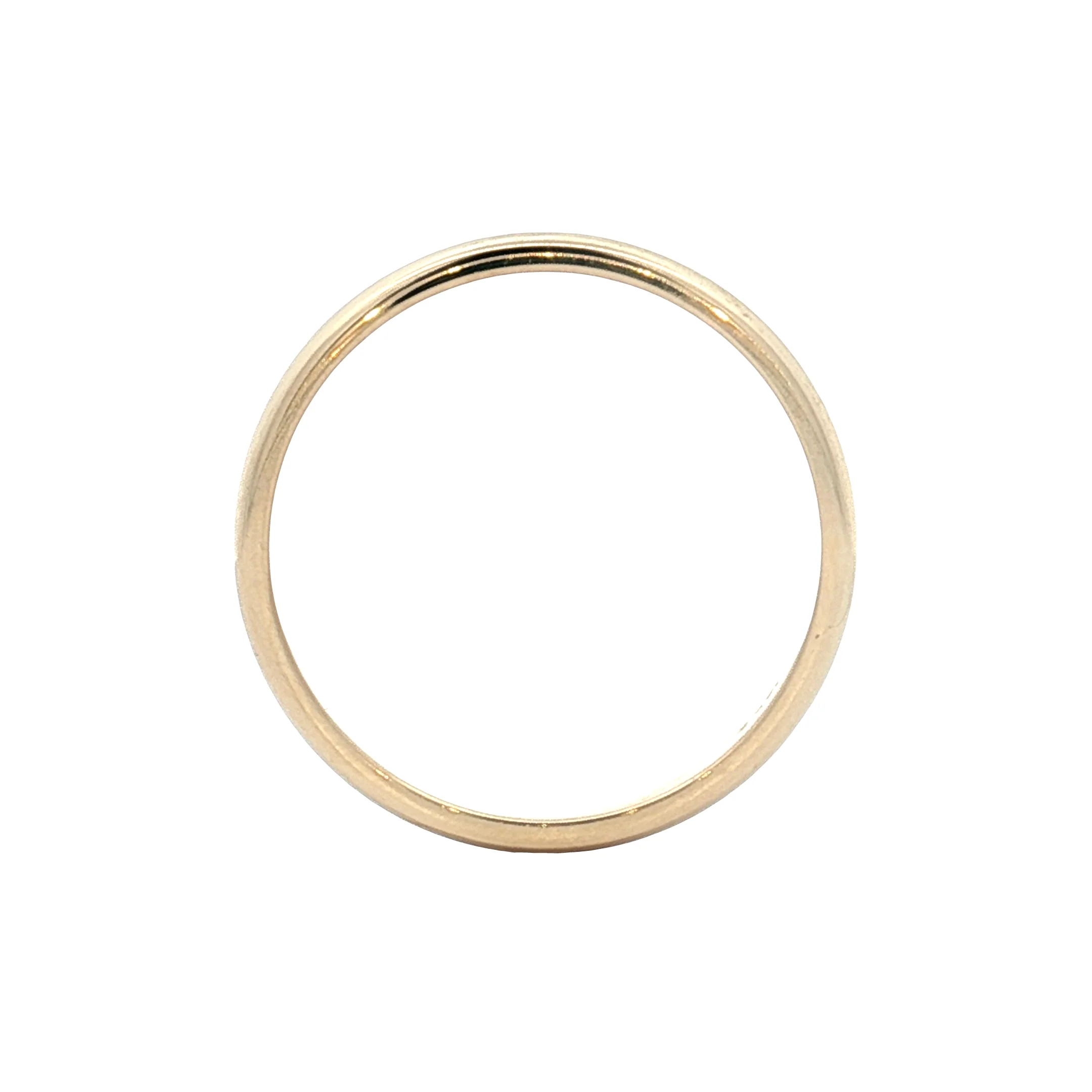 2.5mm Half Round Wedding Band 14k Yellow Gold - Image 4