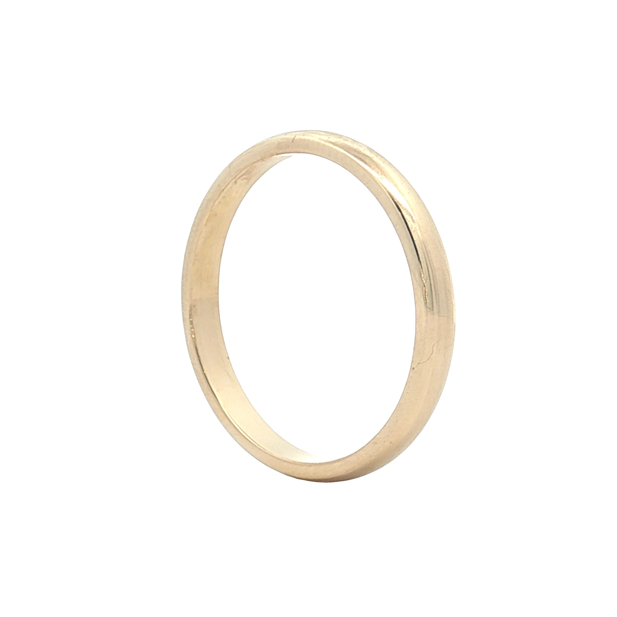 2.5mm Half Round Wedding Band 14k Yellow Gold - Image 5