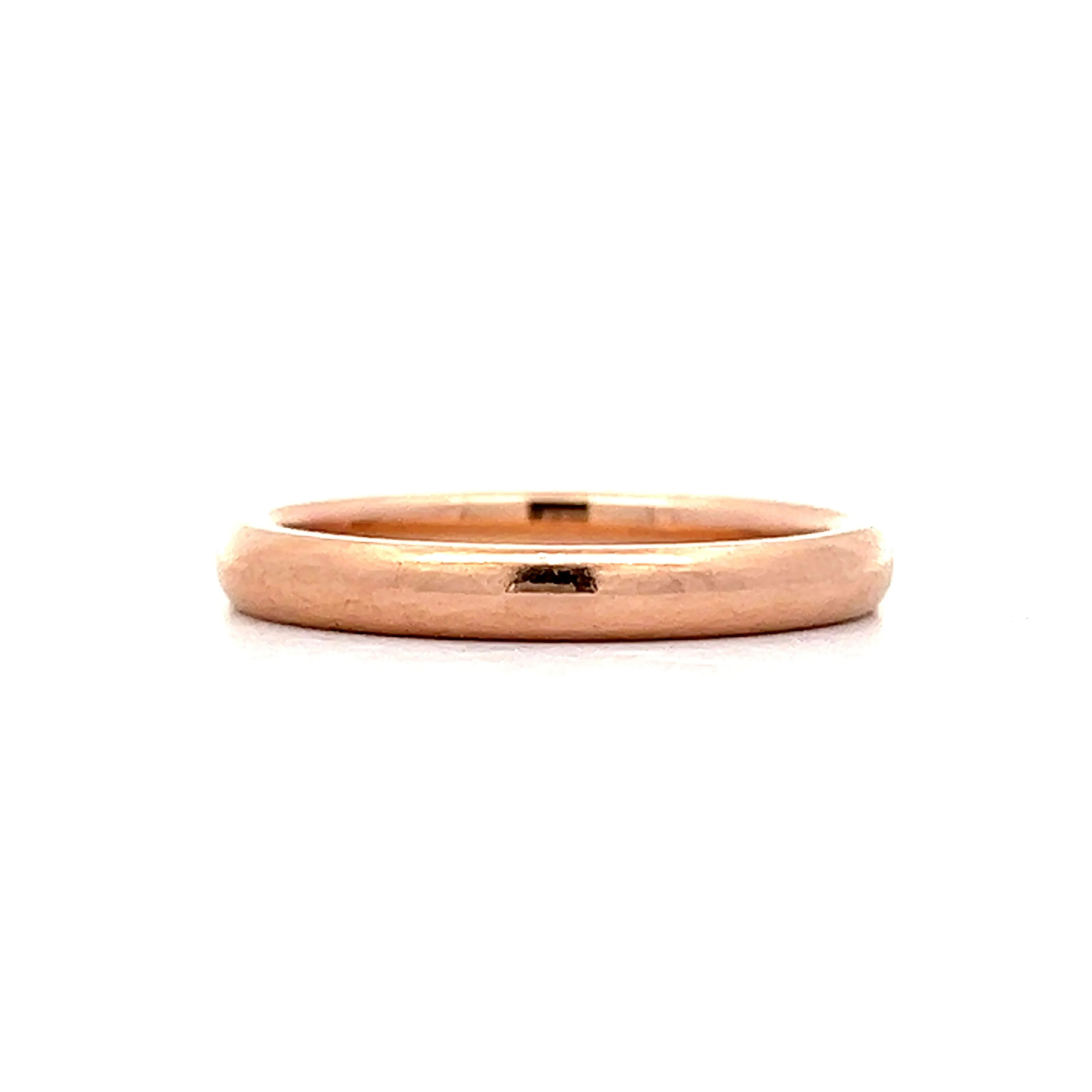 2.5mm Half Round Wedding Band in 14k Rose Gold - Image 3