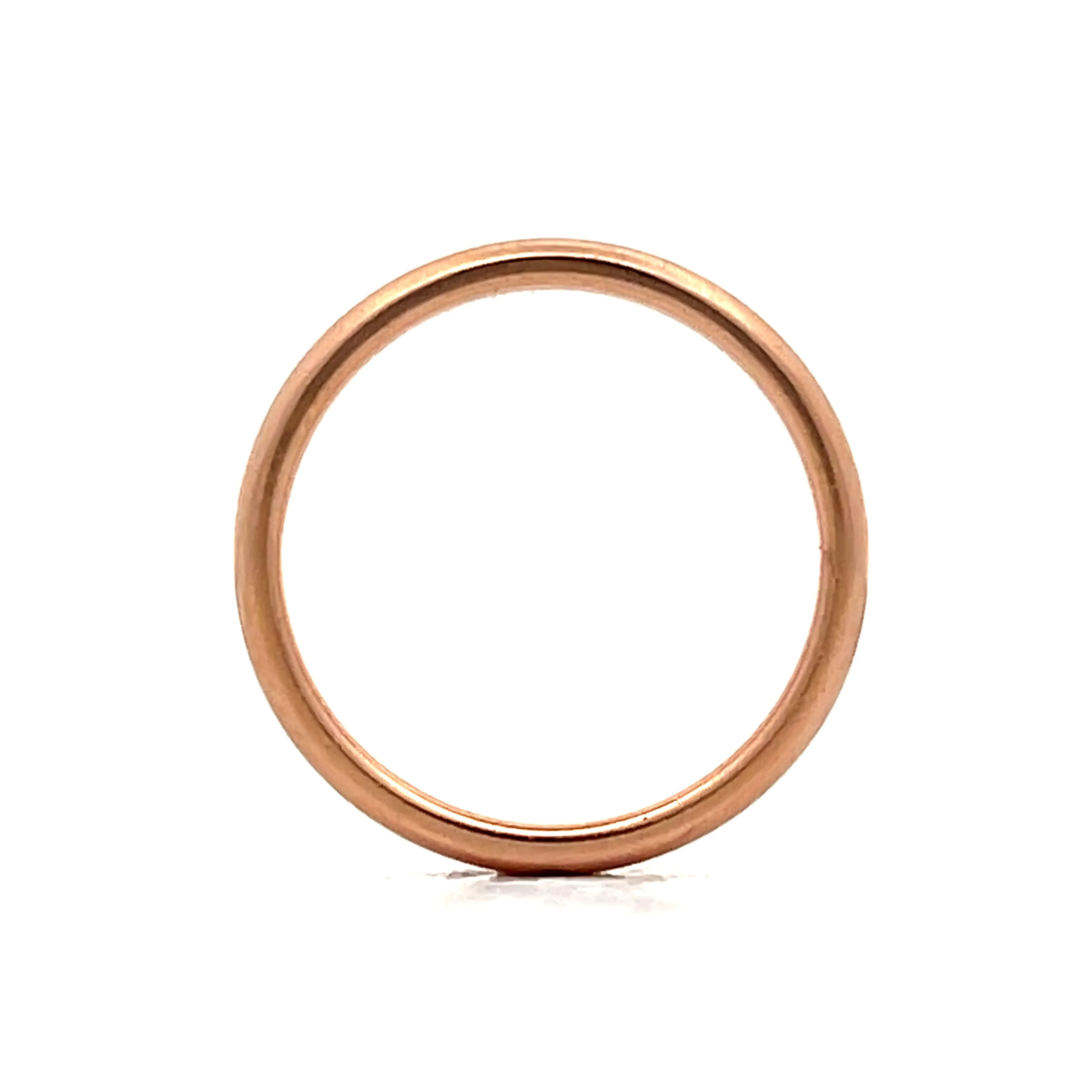 2.5mm Half Round Wedding Band in 14k Rose Gold - Image 4