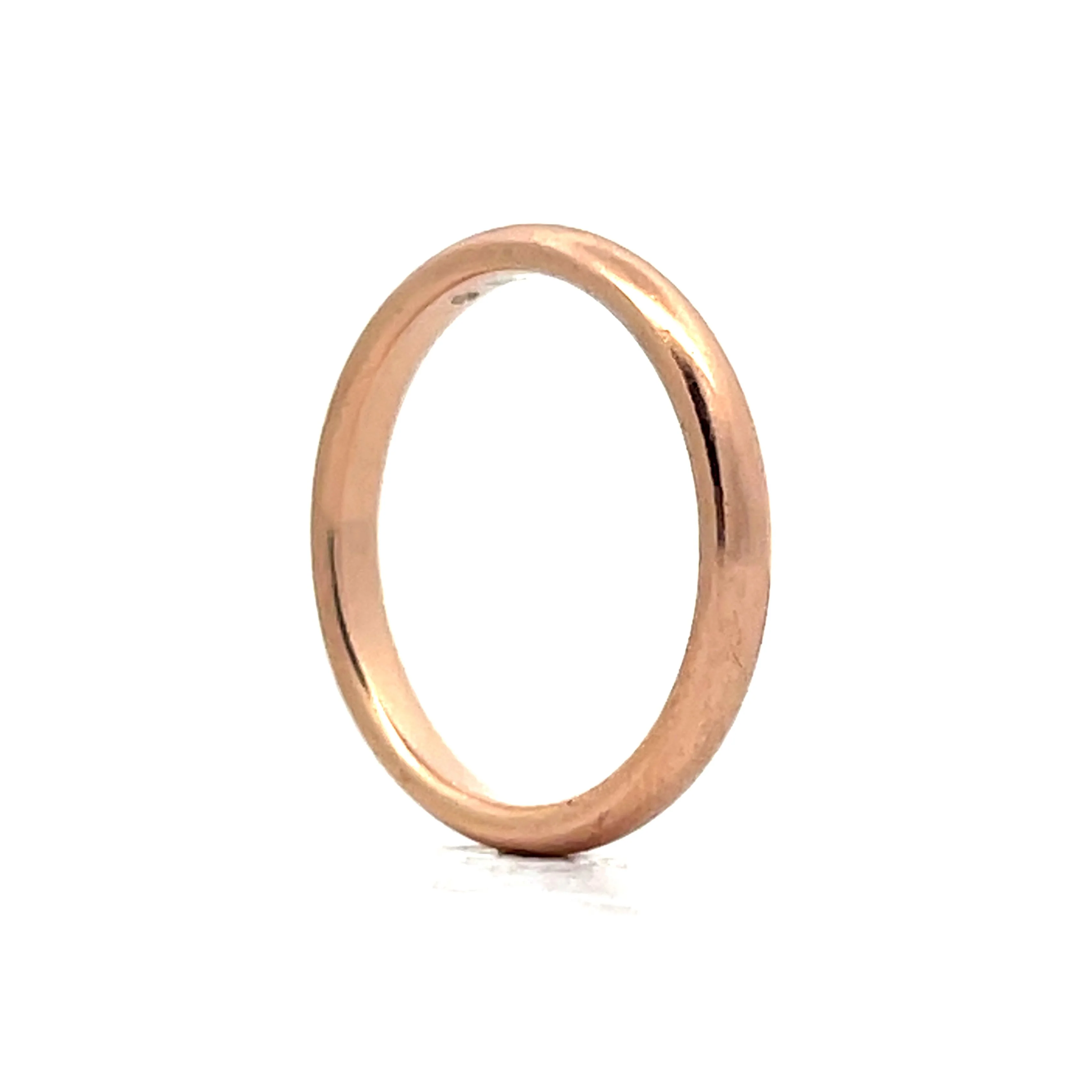2.5mm Half Round Wedding Band in 14k Rose Gold - Image 5