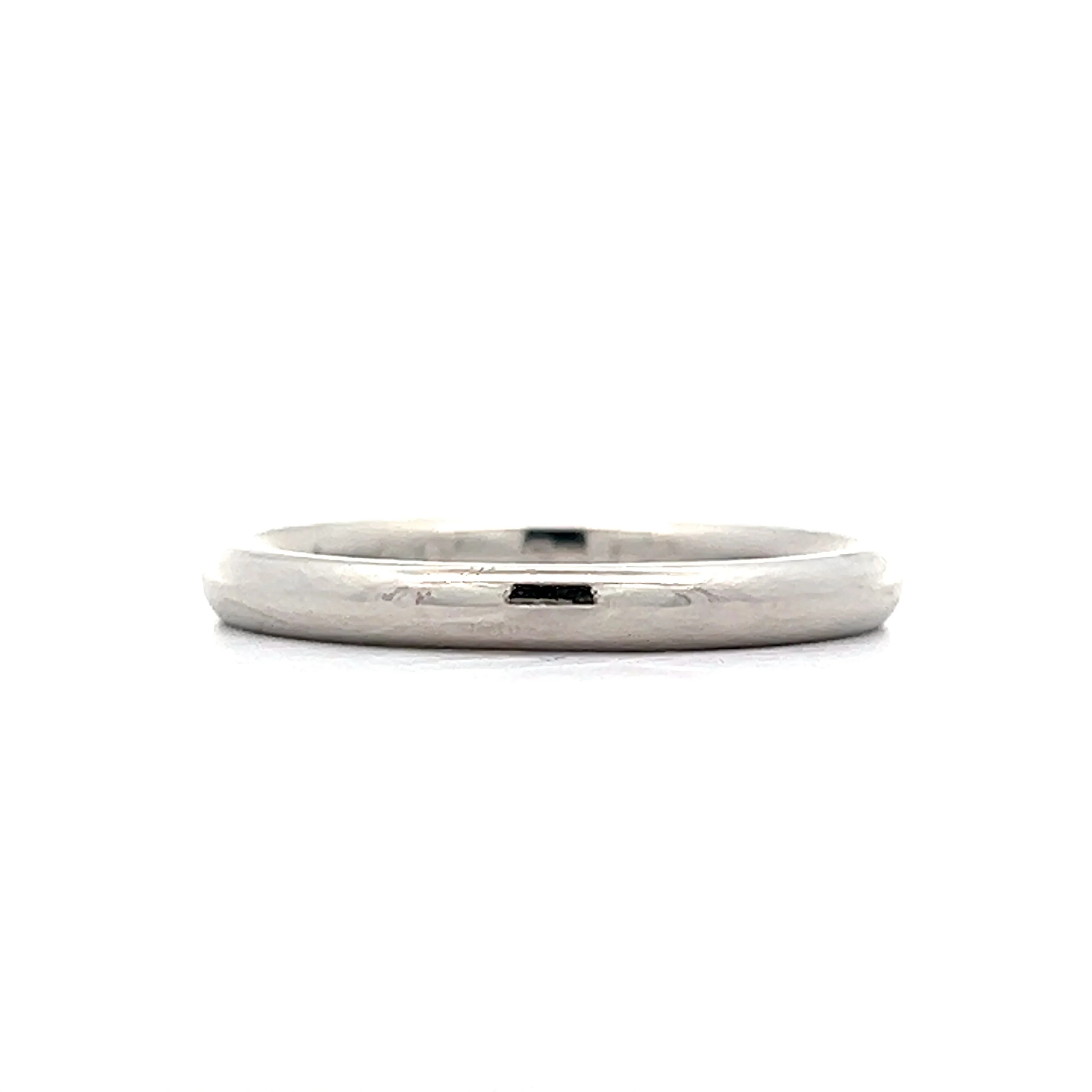 2.5mm Half Round Wedding Band in Platinum - Image 2
