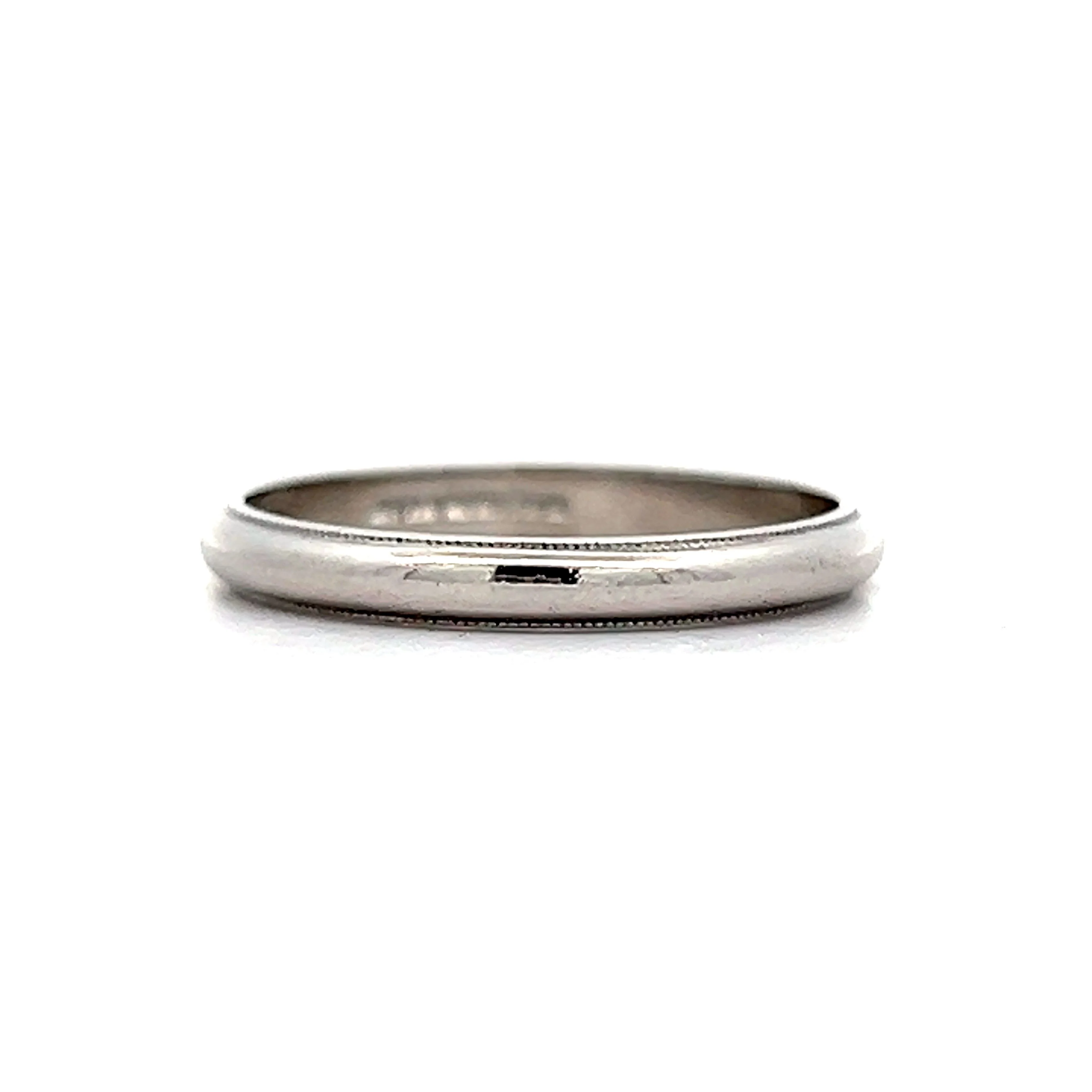 2.5mm Vintage Milgrain Wedding Band in Platinum - Image 2