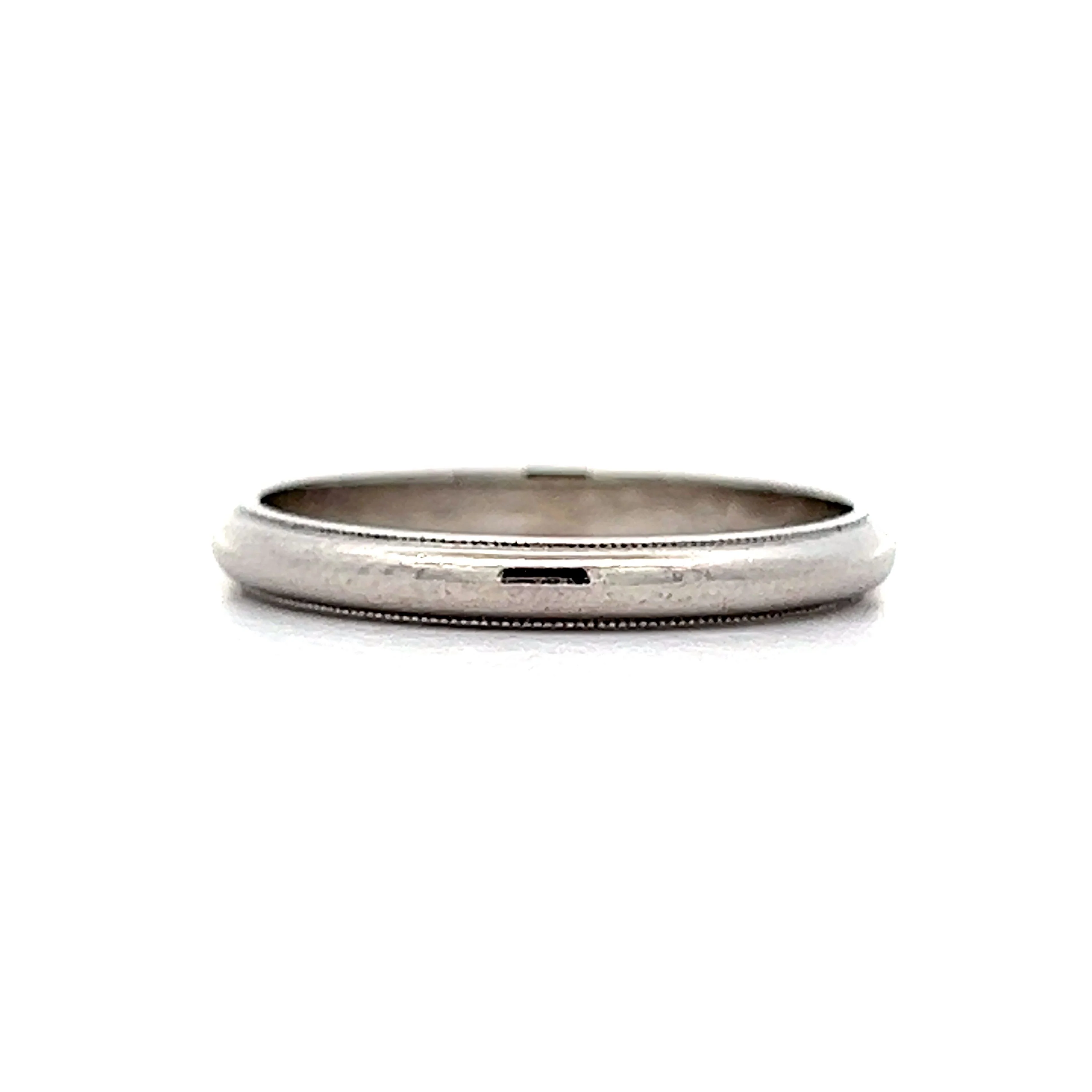 2.5mm Vintage Milgrain Wedding Band in Platinum - Image 3
