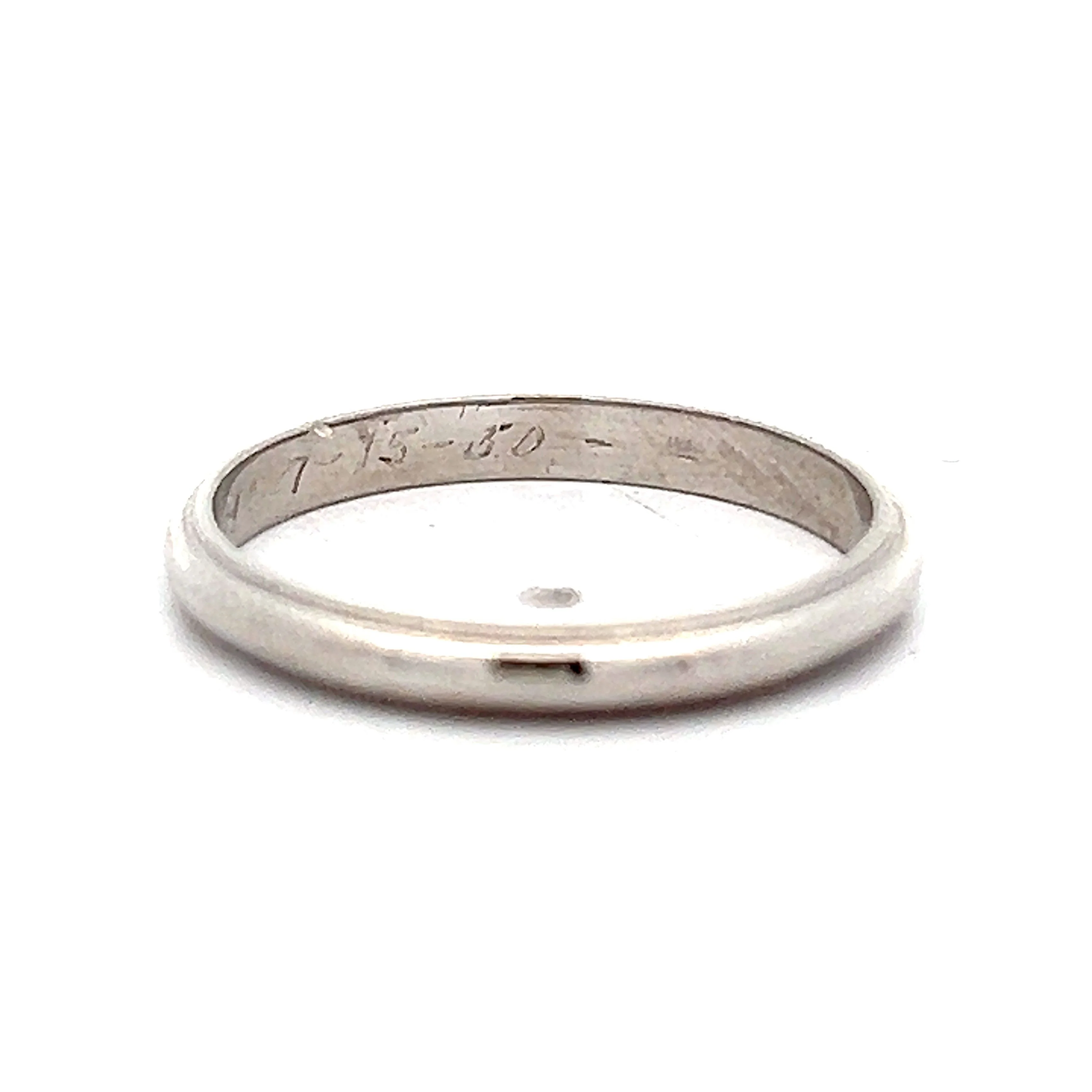 2.5mm Vintage Milgrain Wedding Band in Platinum - Image 5