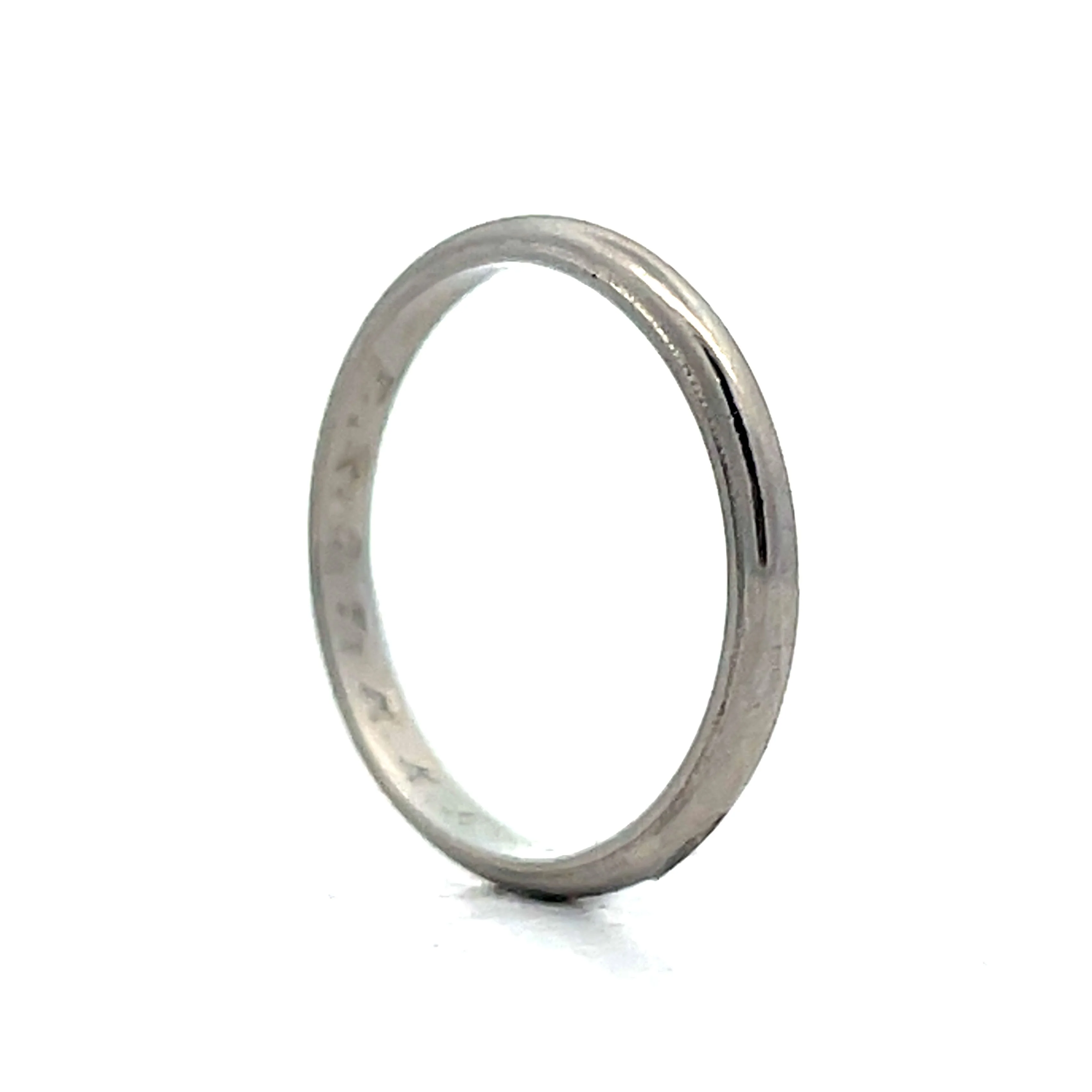 2.5mm Vintage Milgrain Wedding Band in Platinum - Image 6