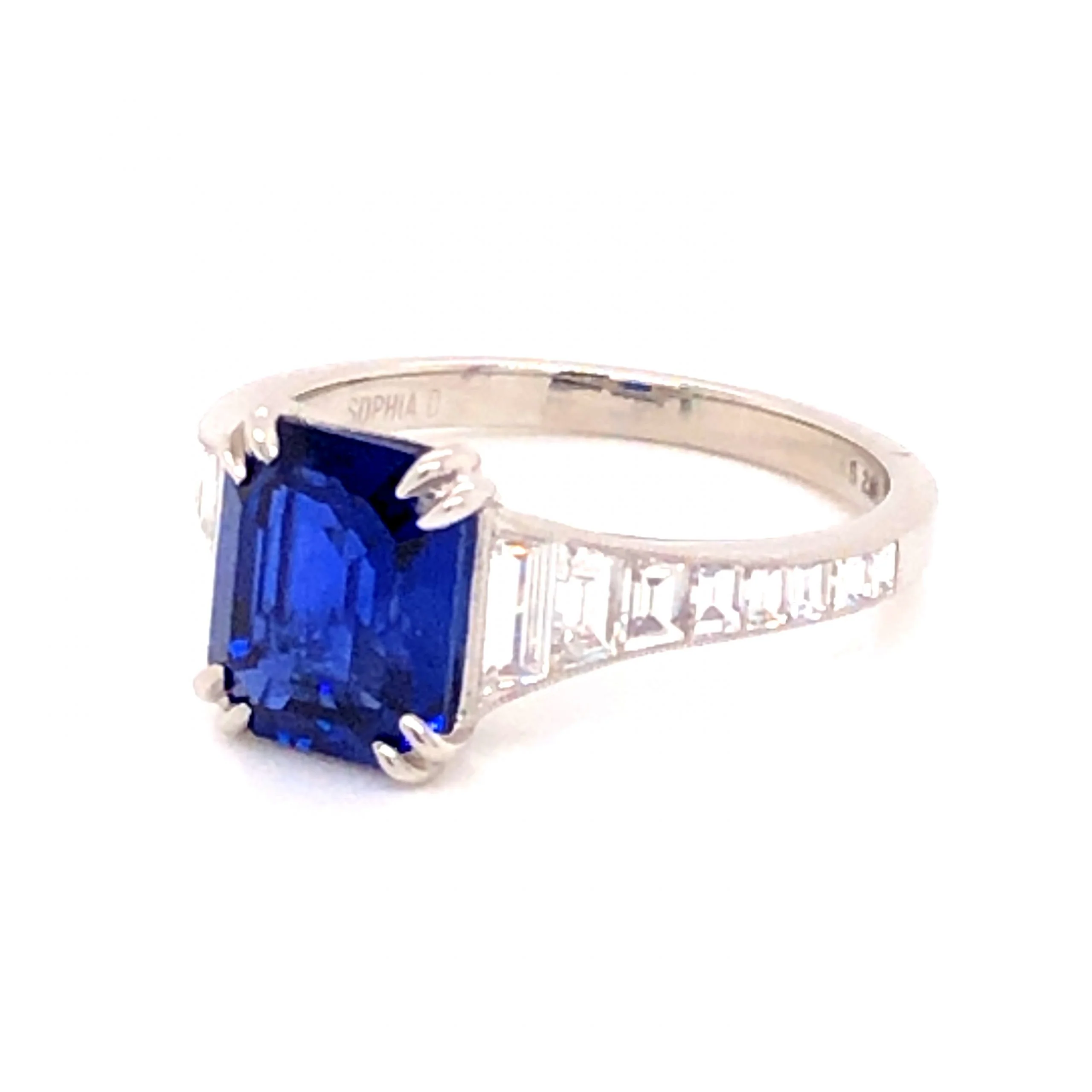2.60 Sapphire & Diamond Engagement Ring in Platinum - Image 2
