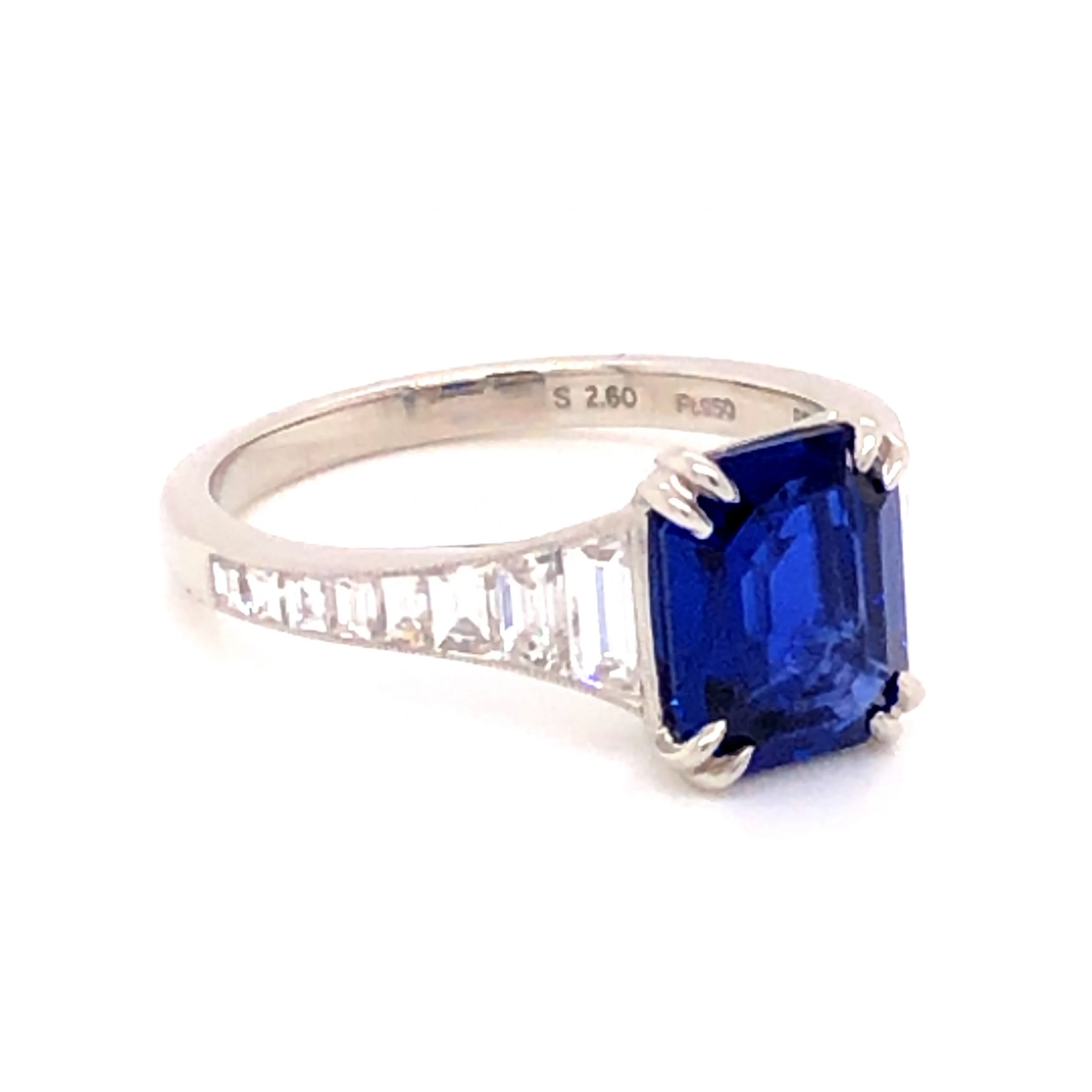 2.60 Sapphire & Diamond Engagement Ring in Platinum - Image 3